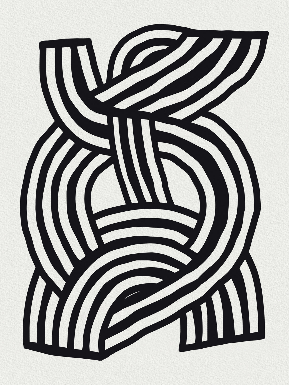 Mid Century Modern Abstract line art Painting Poster och Canvastavla