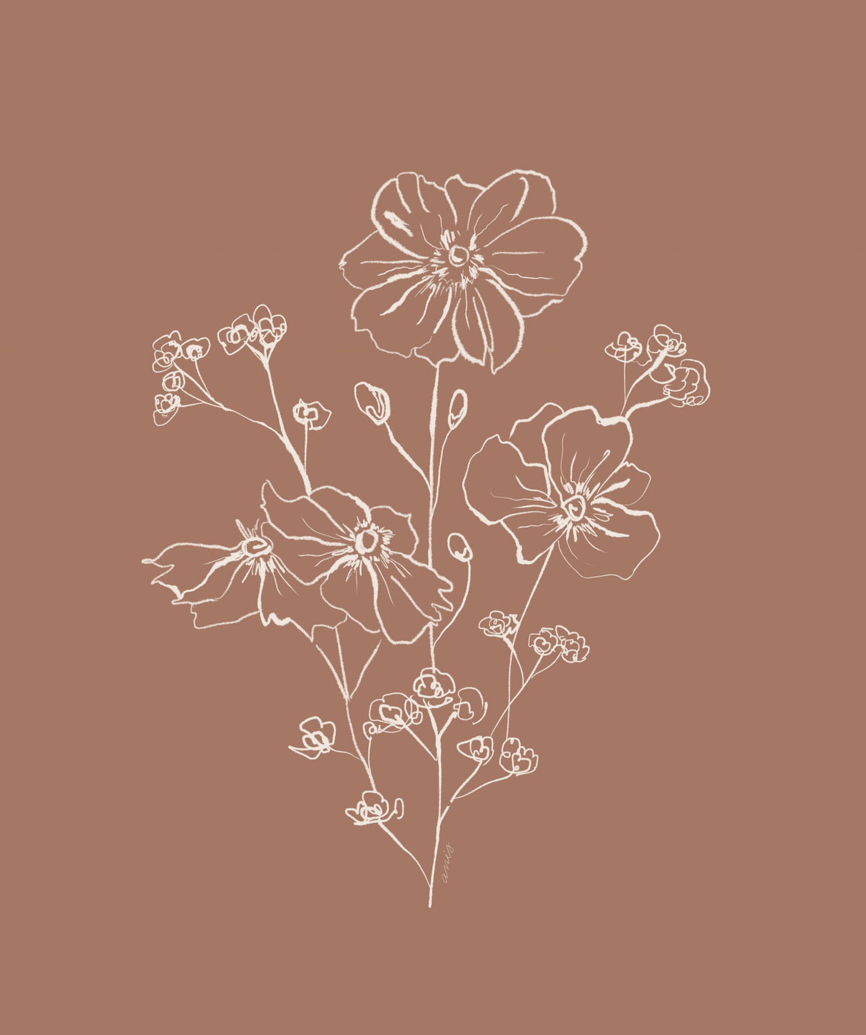 Wild Roses Bouquet Poster och Canvastavla