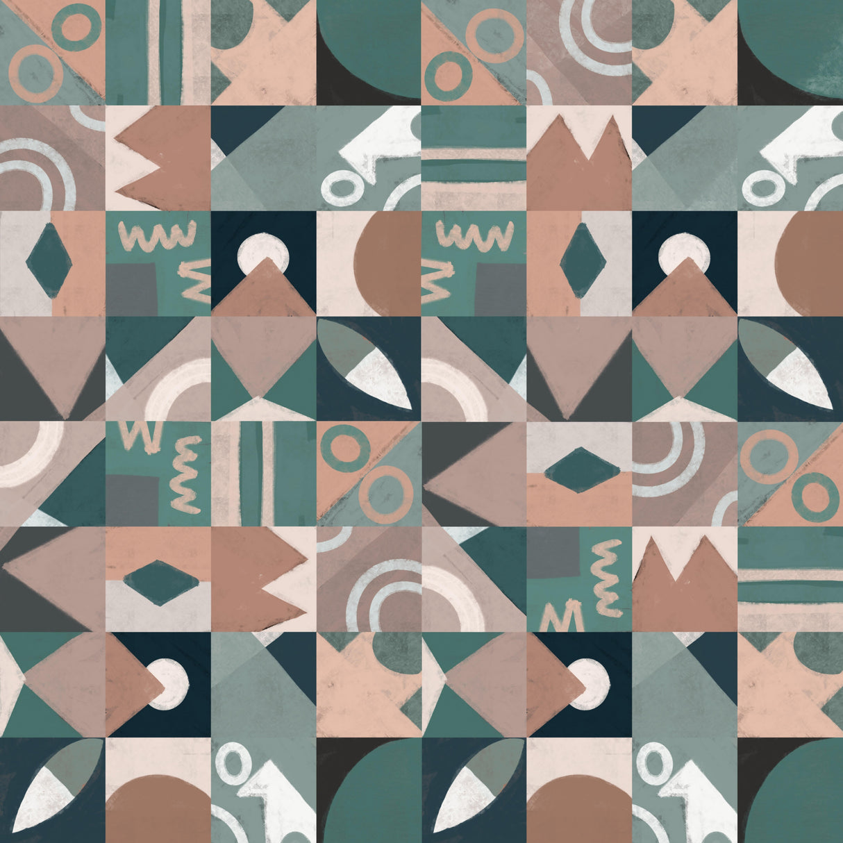 The Mid Century Grid Pattern Poster och Canvastavla