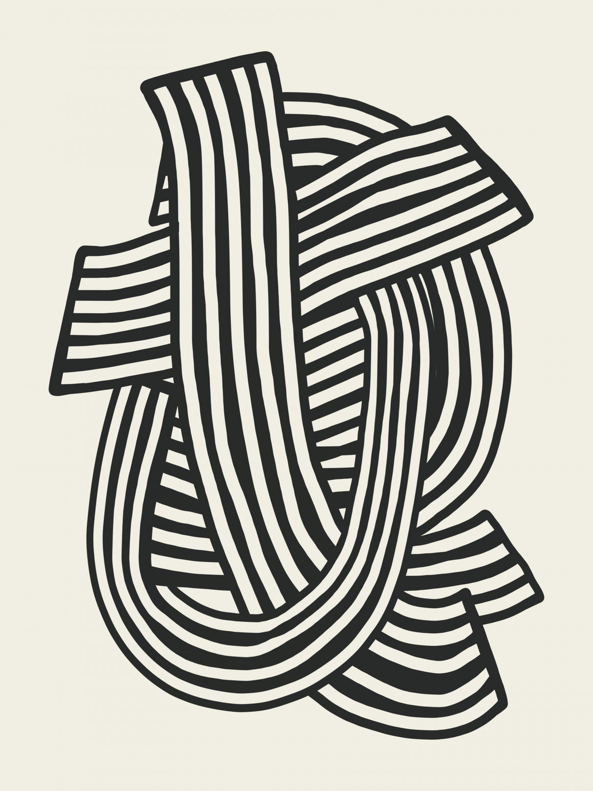 Striped Abstract In Black Poster och Canvastavla