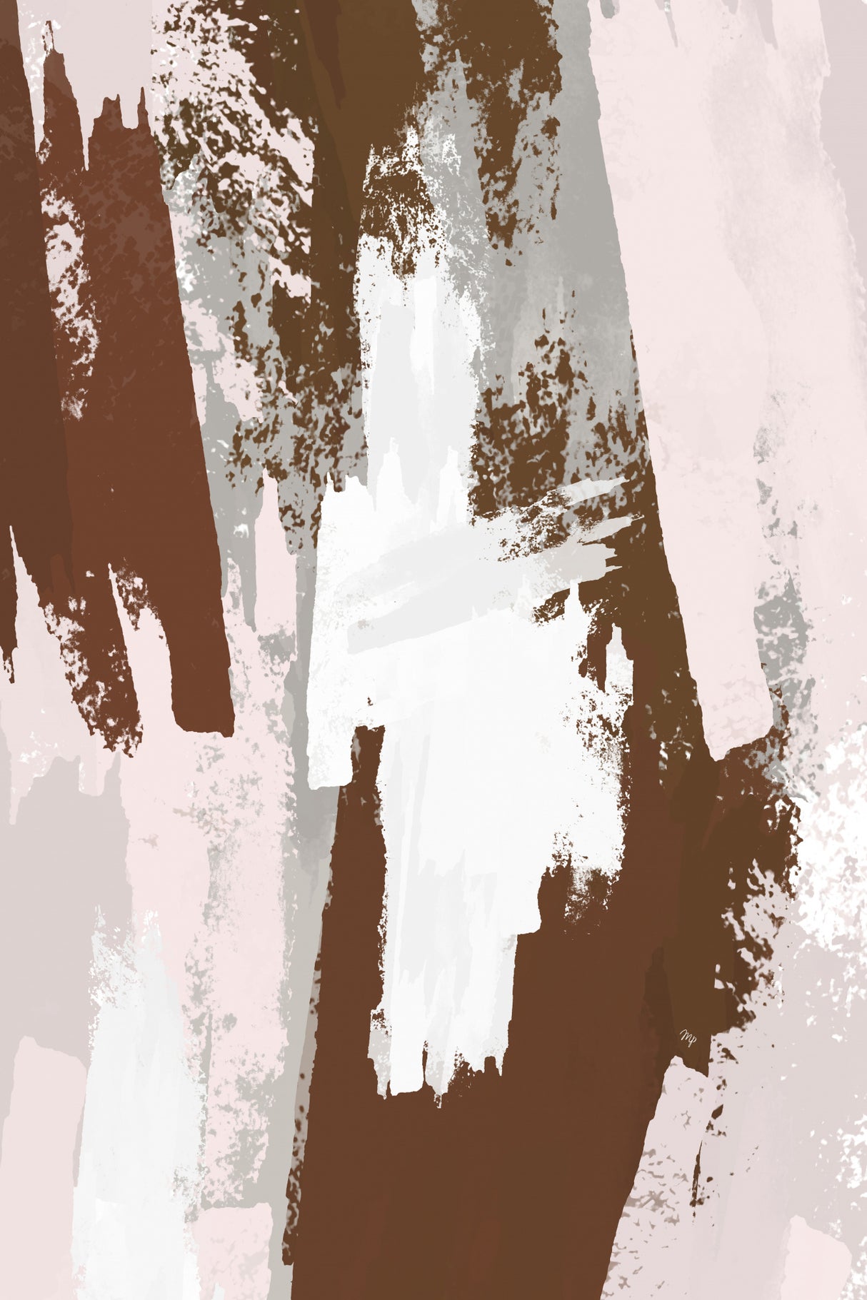 Abstract Brown Paint Poster och Canvastavla