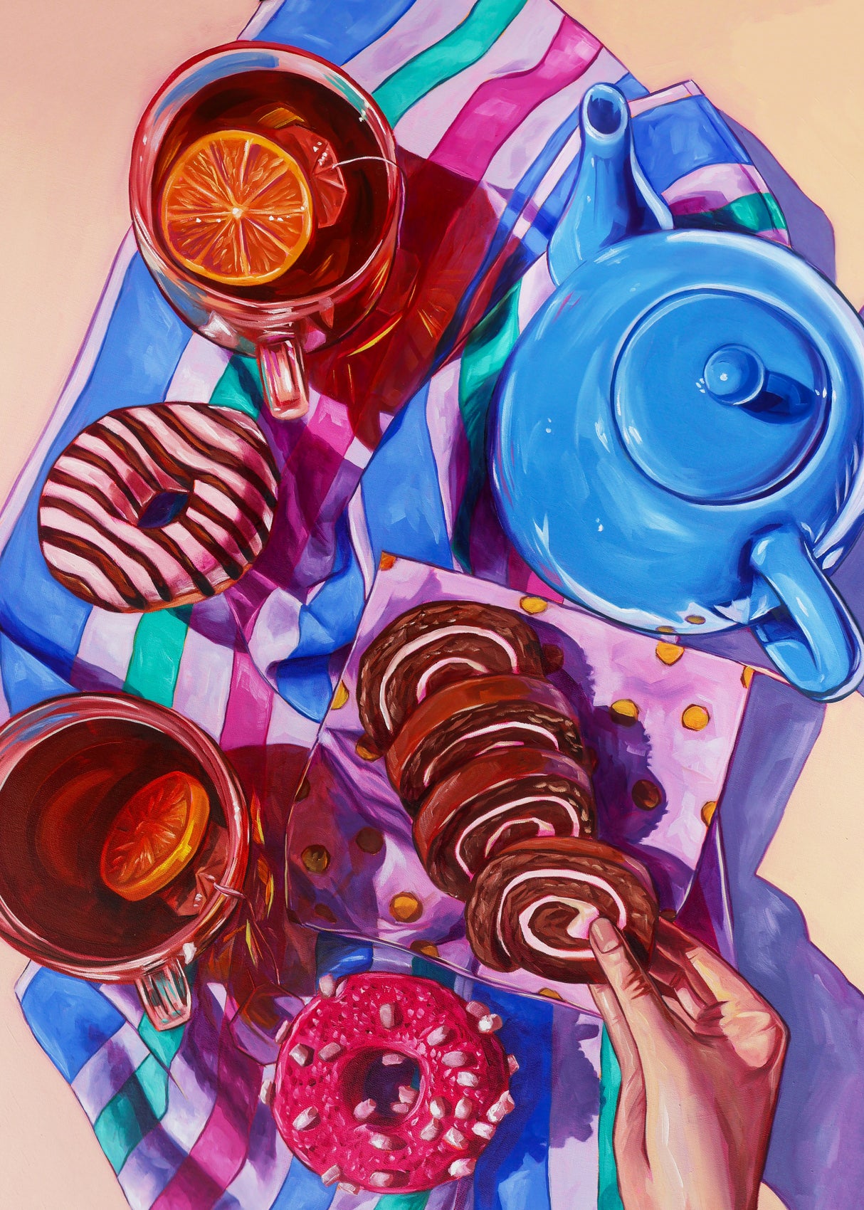 Hot Tea and Hot Pink Poster och Canvastavla