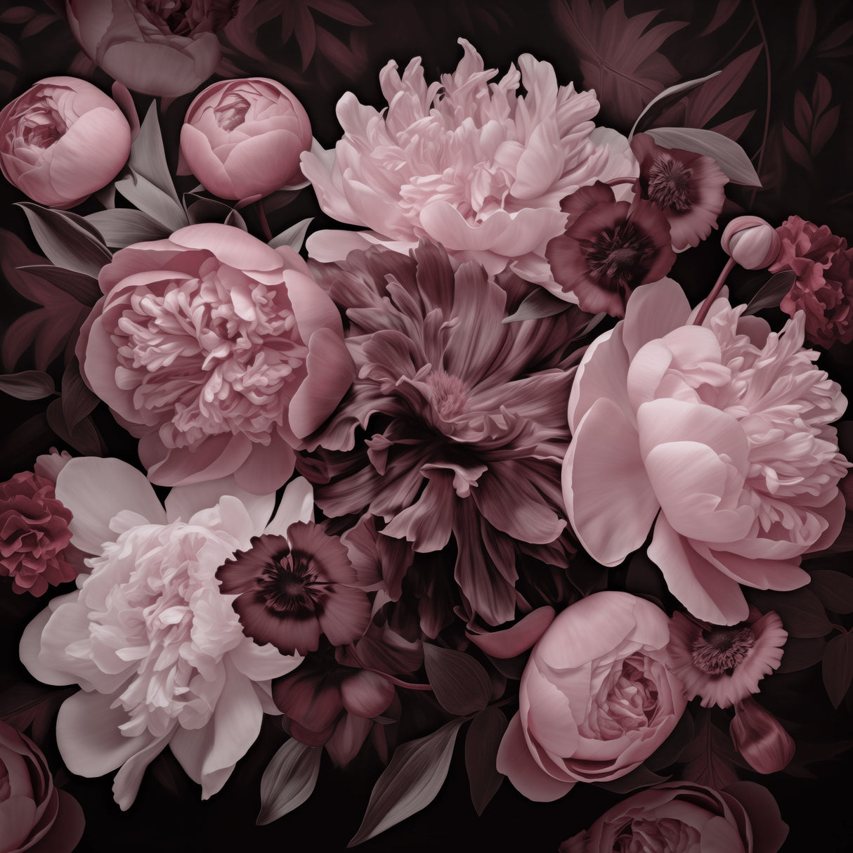 Floral Romance Pastel Pink Poster och Canvastavla