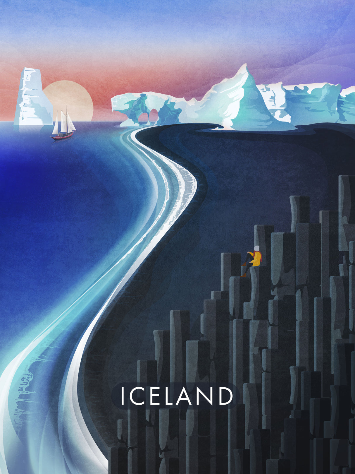 Iceland Text.png Poster och Canvastavla
