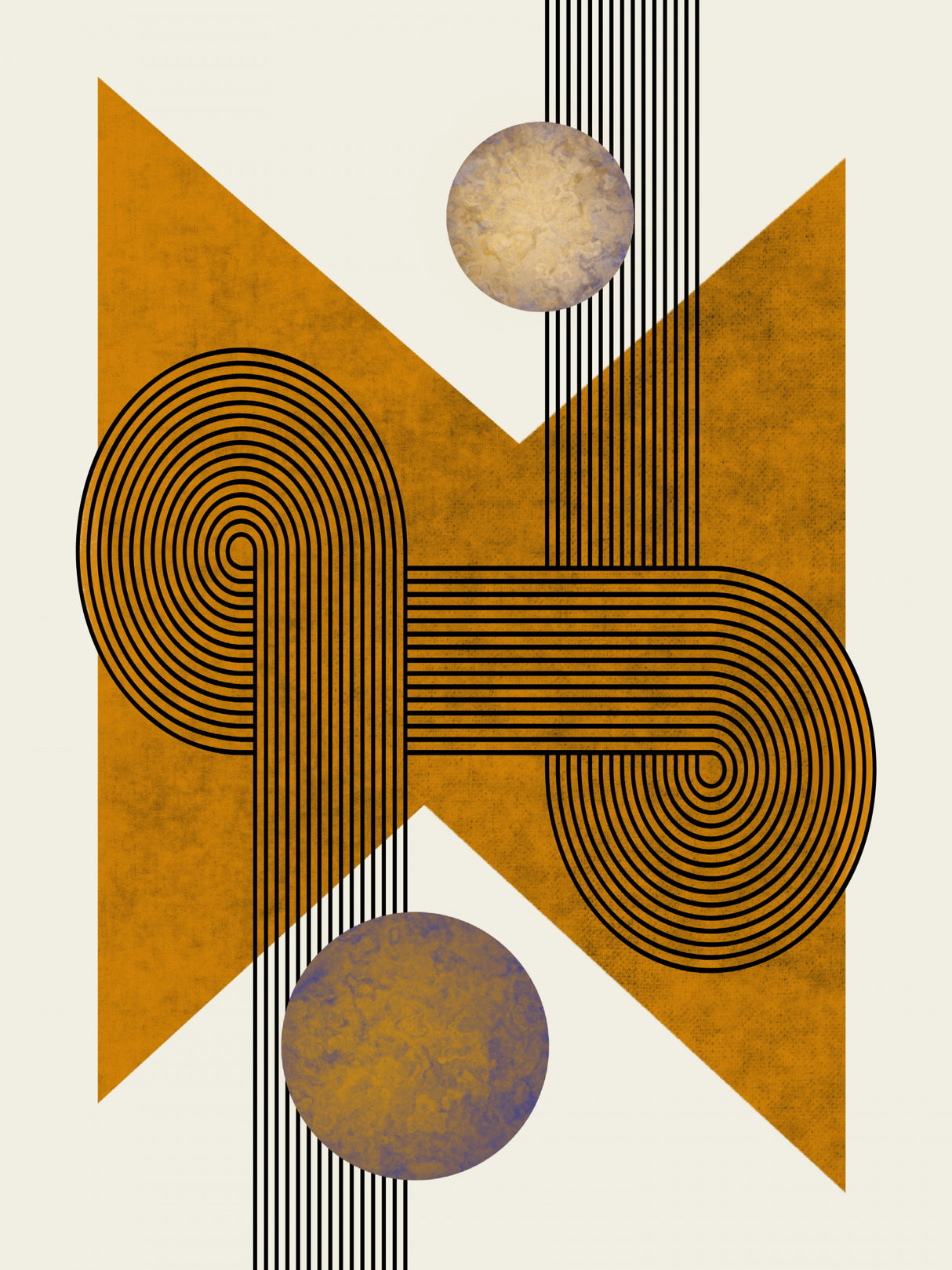 Textured Mid Century Composition 4 Poster och Canvastavla