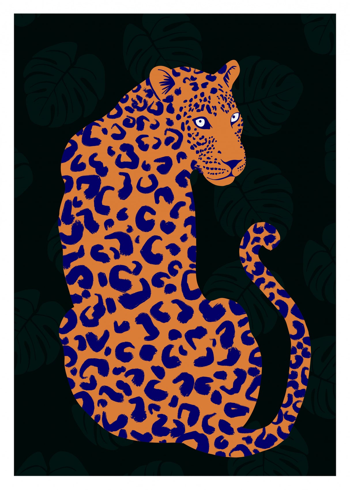 Orange Leopard Poster och Canvastavla