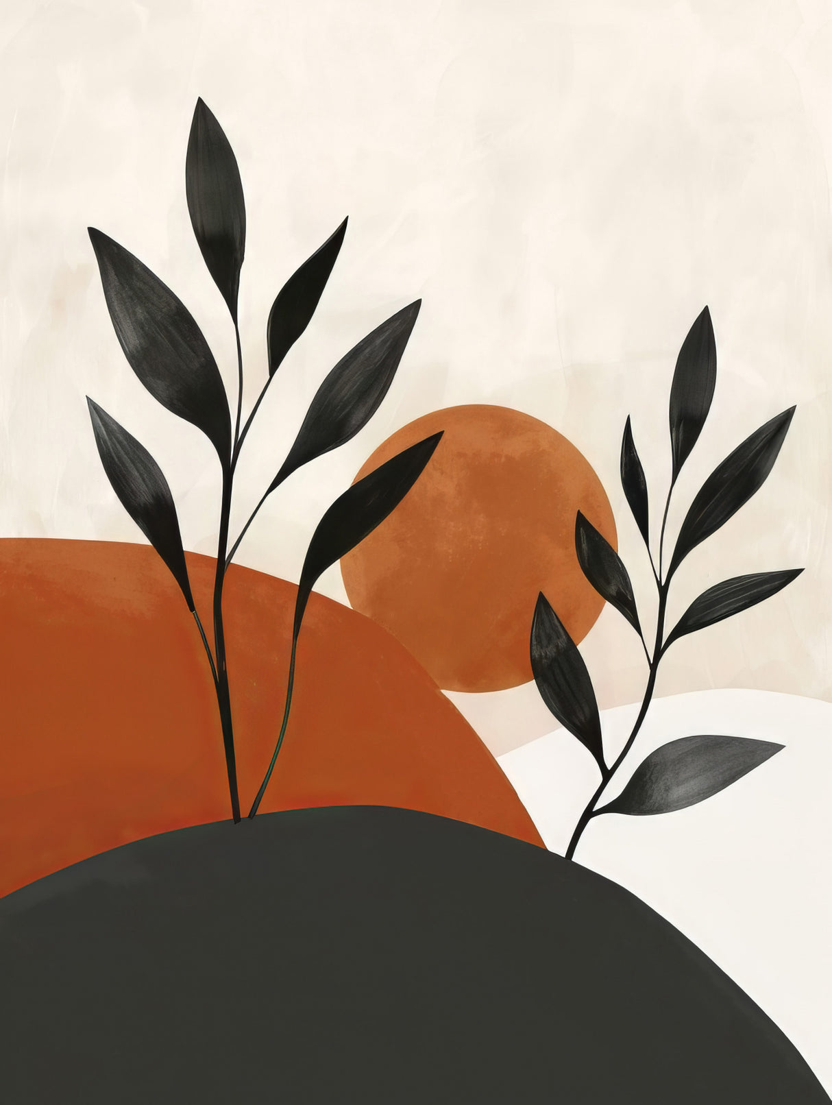 Painted Shapes and Plants 32 Poster och Canvastavla