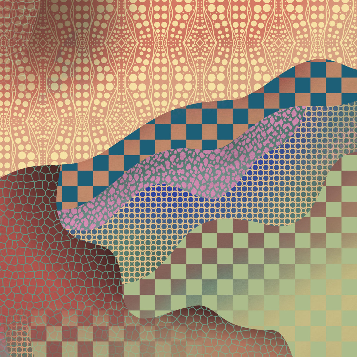 Aboriginal Pattern Collage Poster och Canvastavla