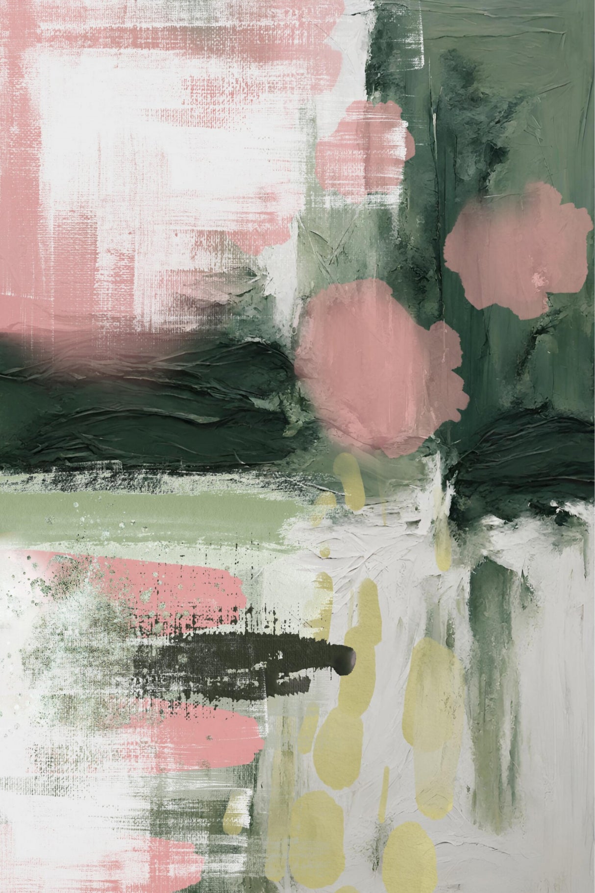 Pink On Green 3 Poster och Canvastavla