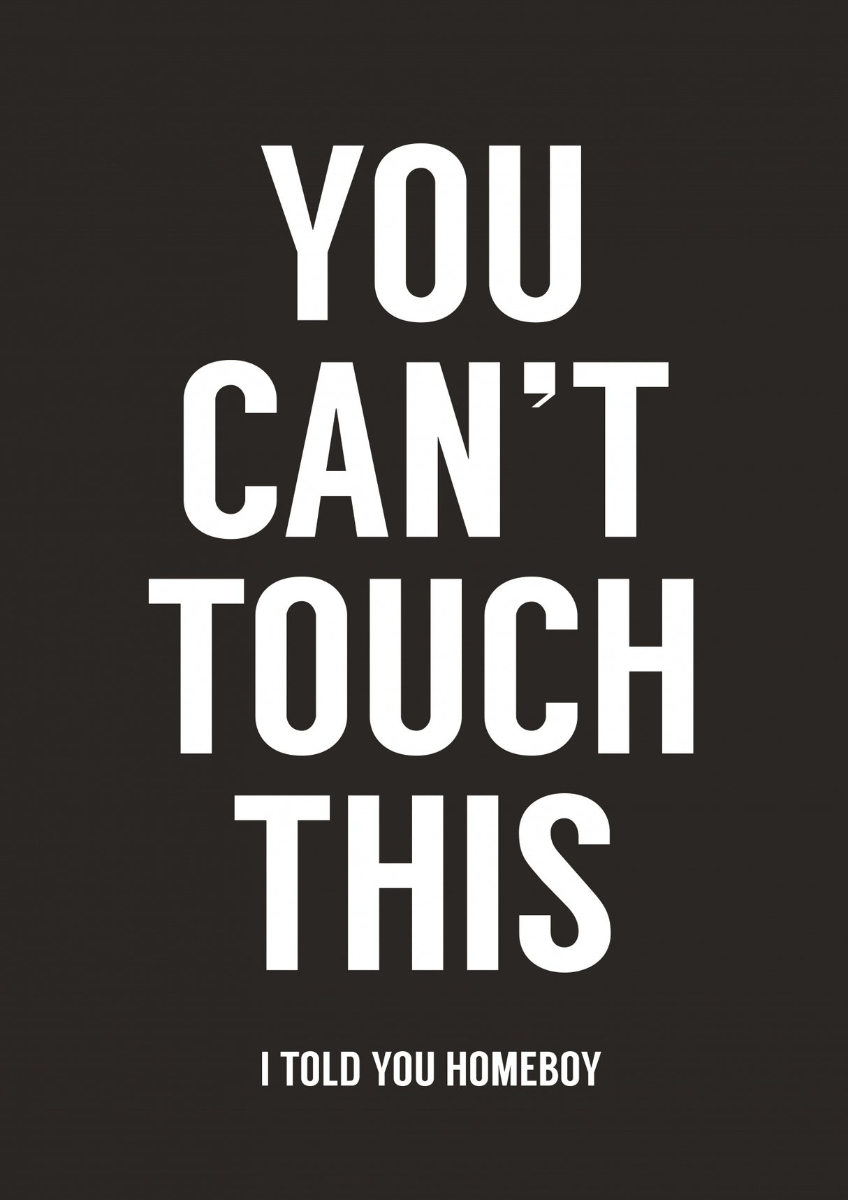 You can't touch this Poster och Canvastavla