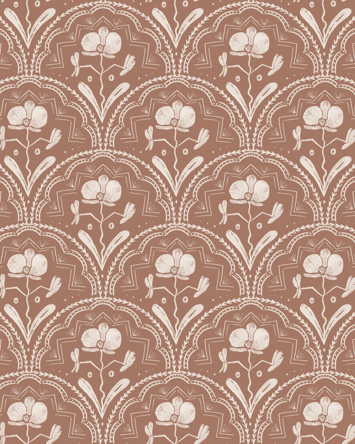 Boho Orchid Tiles Pattern Poster och Canvastavla