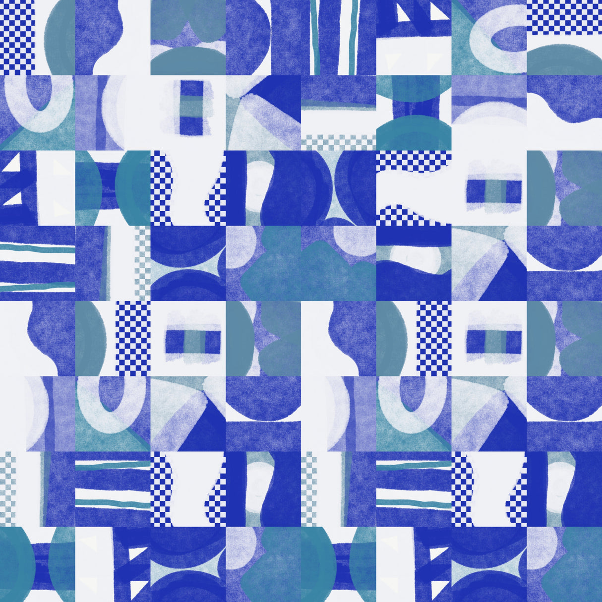 Mid Century Grid Pattern Six Poster och Canvastavla