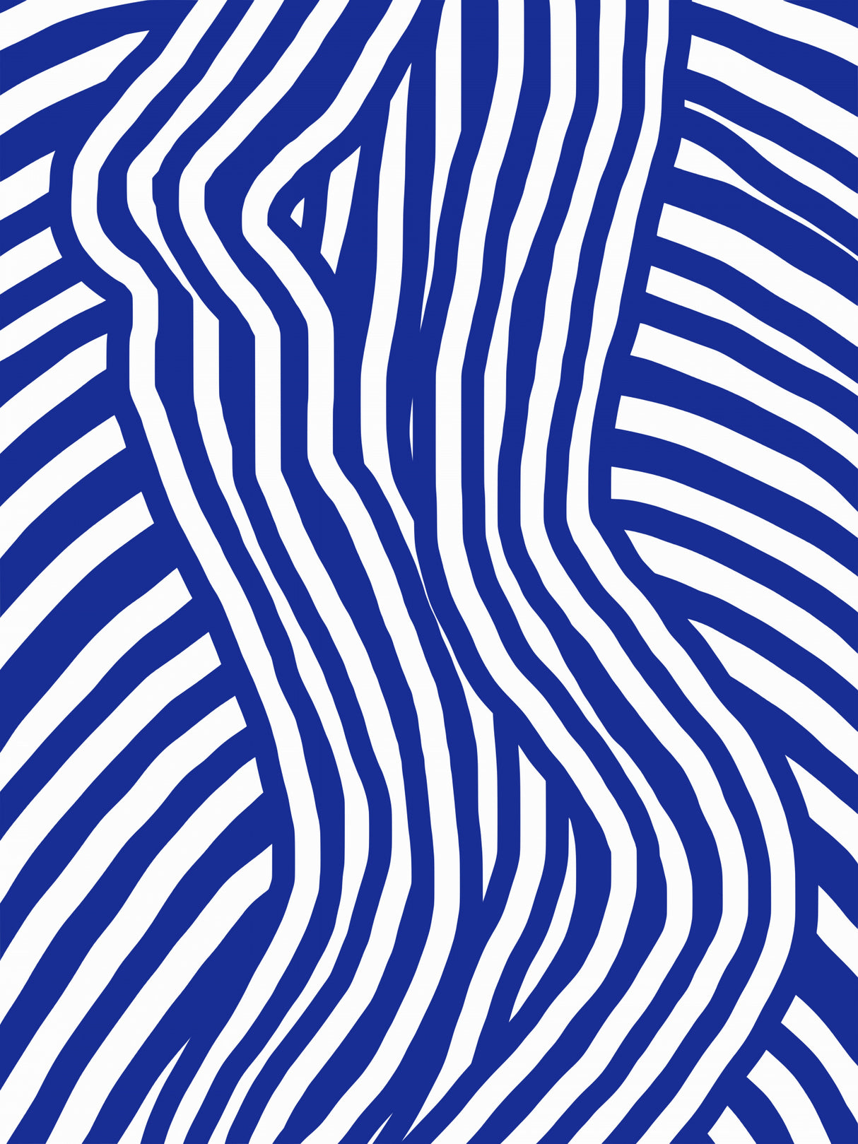 Blue and White Striped Nude Poster och Canvastavla