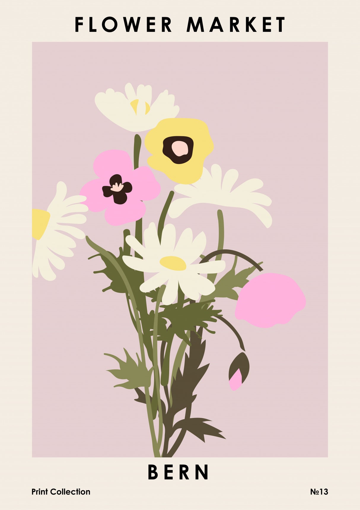 Flower Market Bern Poster och Canvastavla