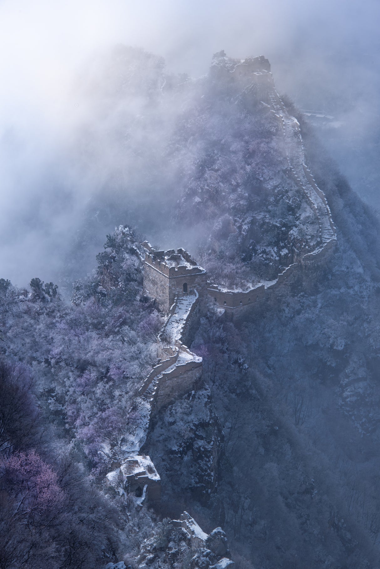 Spring Snow Great Wall Poster och Canvastavla