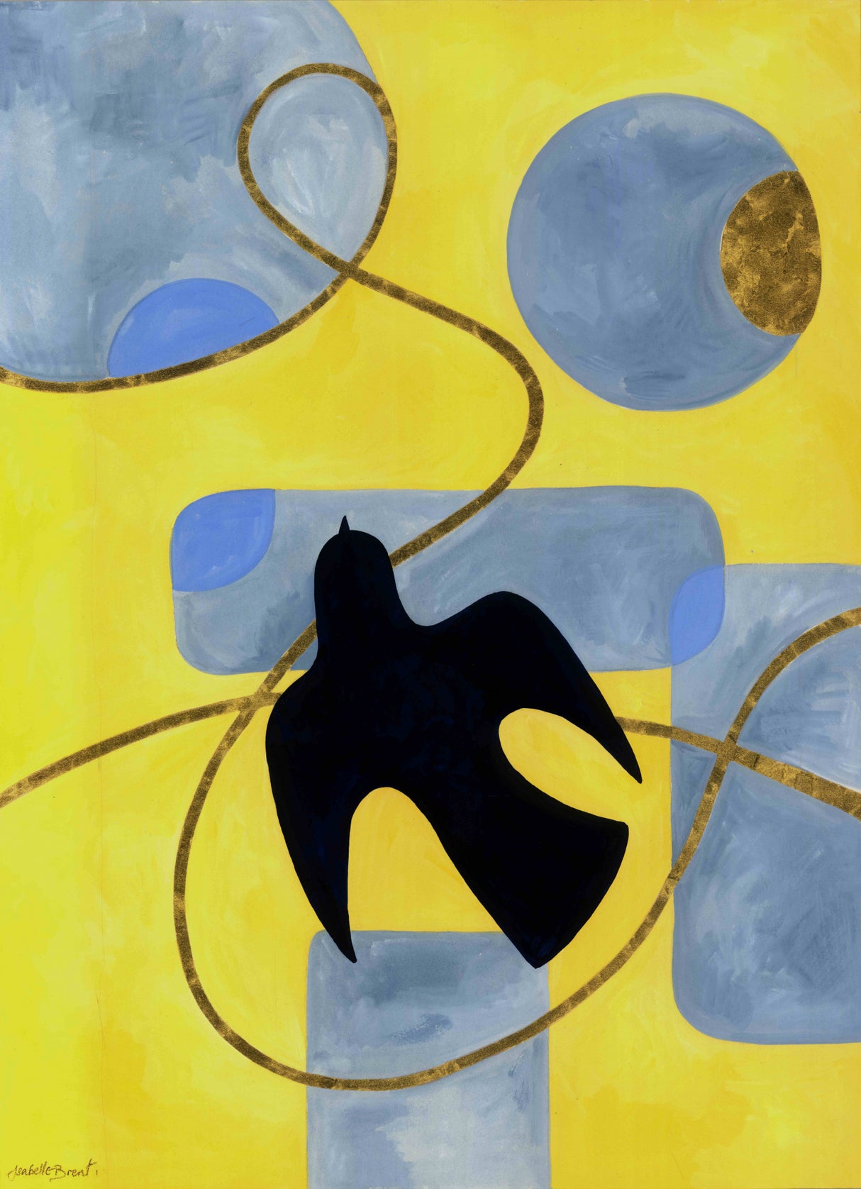 Solitary Bird Abstract Poster och Canvastavla