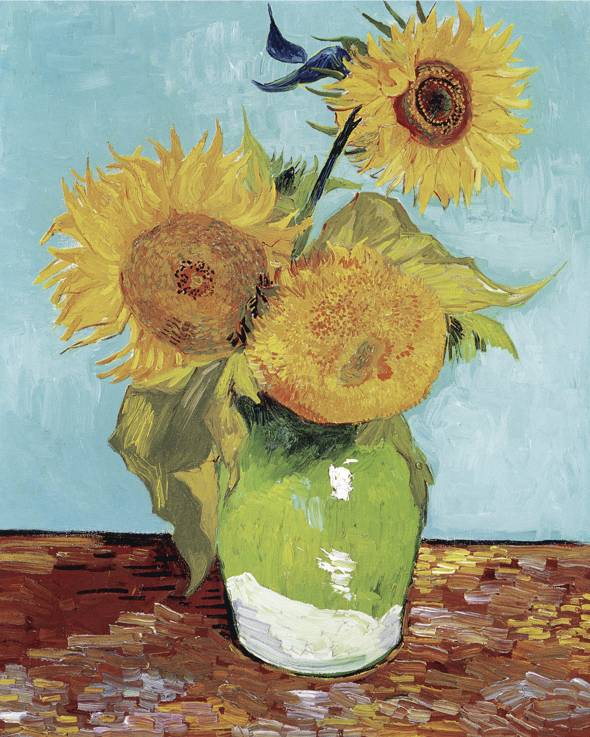 Vase With Three Sunflowers Poster och Canvastavla
