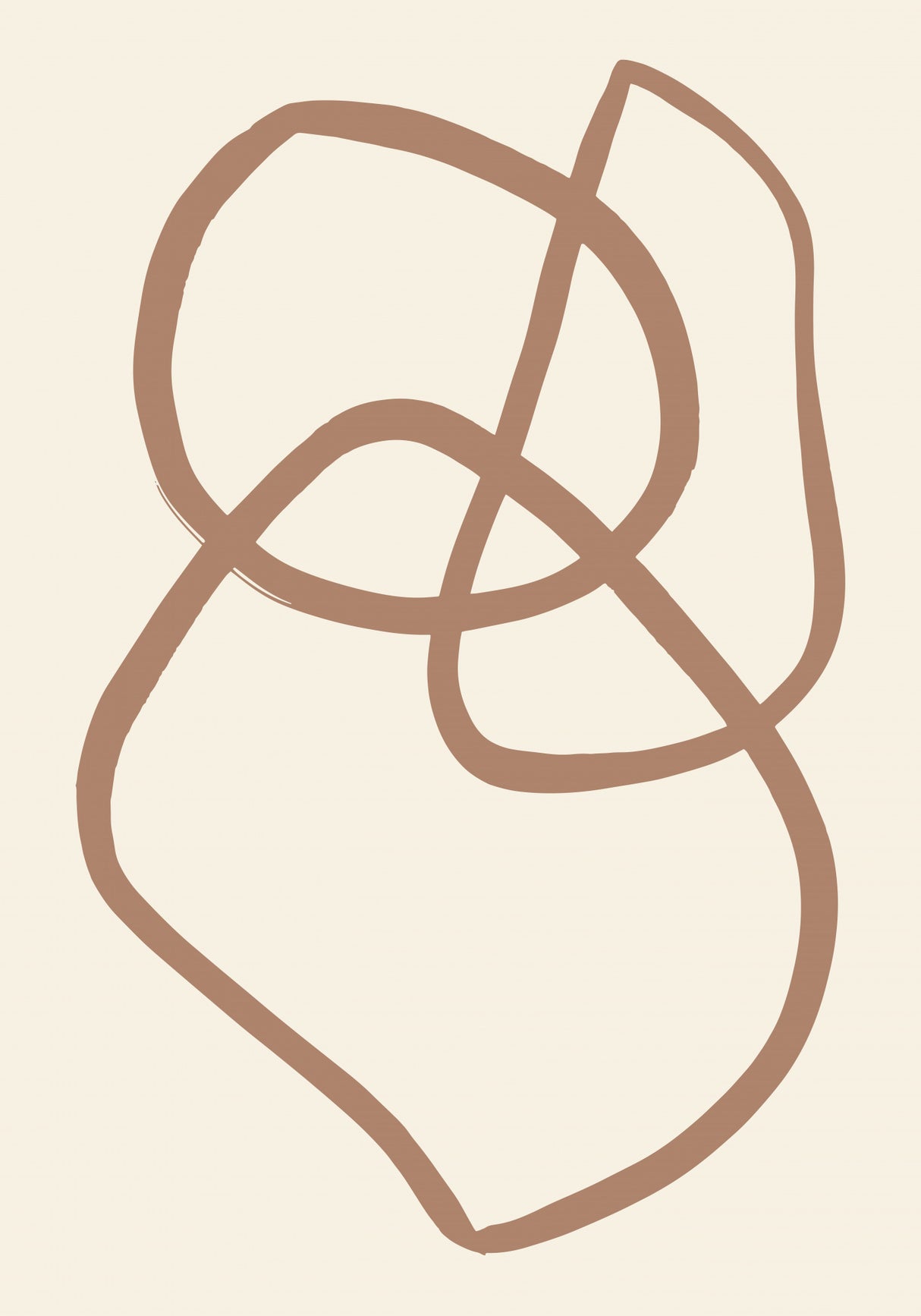 Abstract Lines Mocha 5 Poster och Canvastavla