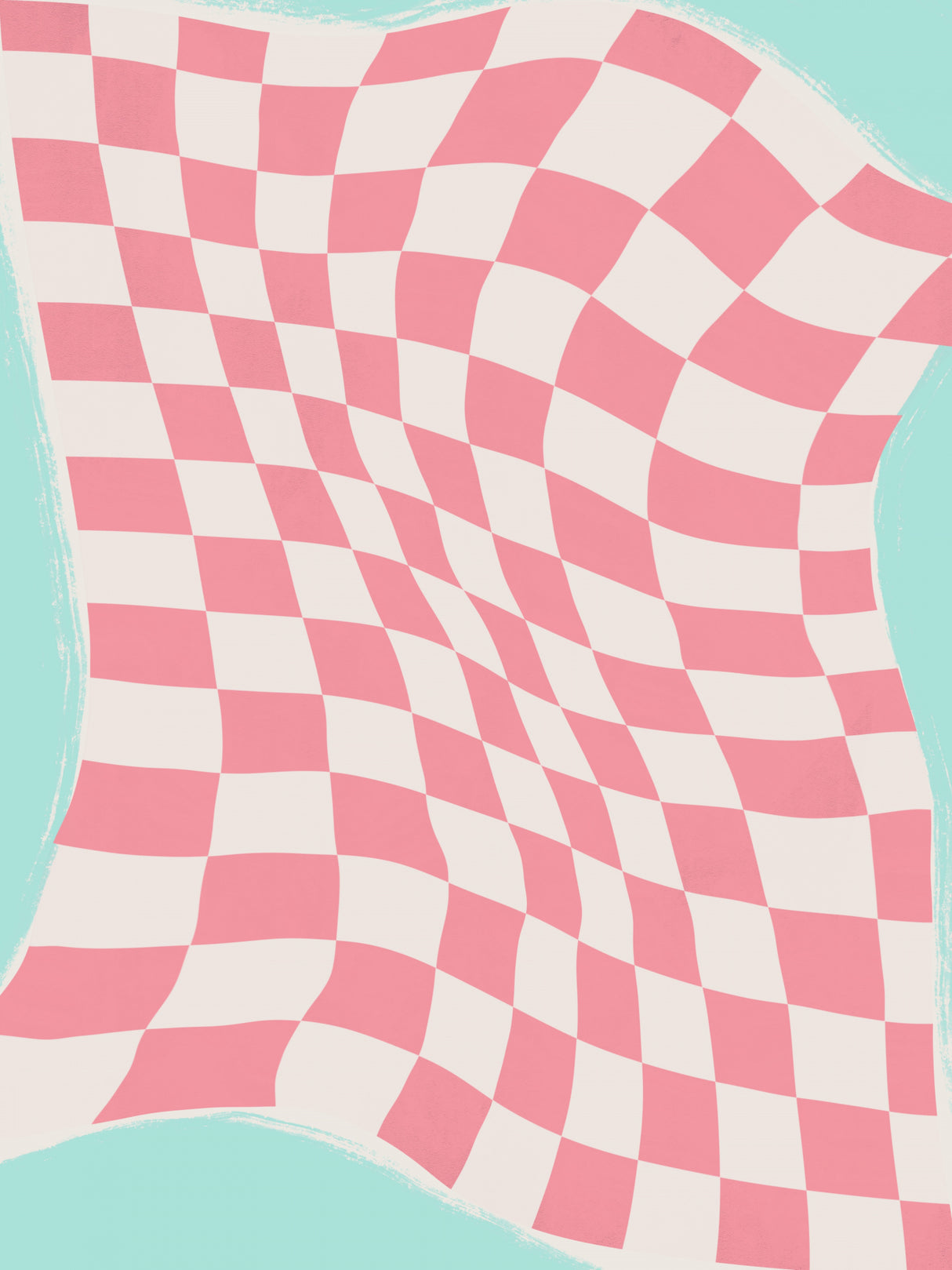 Pink Checker Cloth Poster och Canvastavla