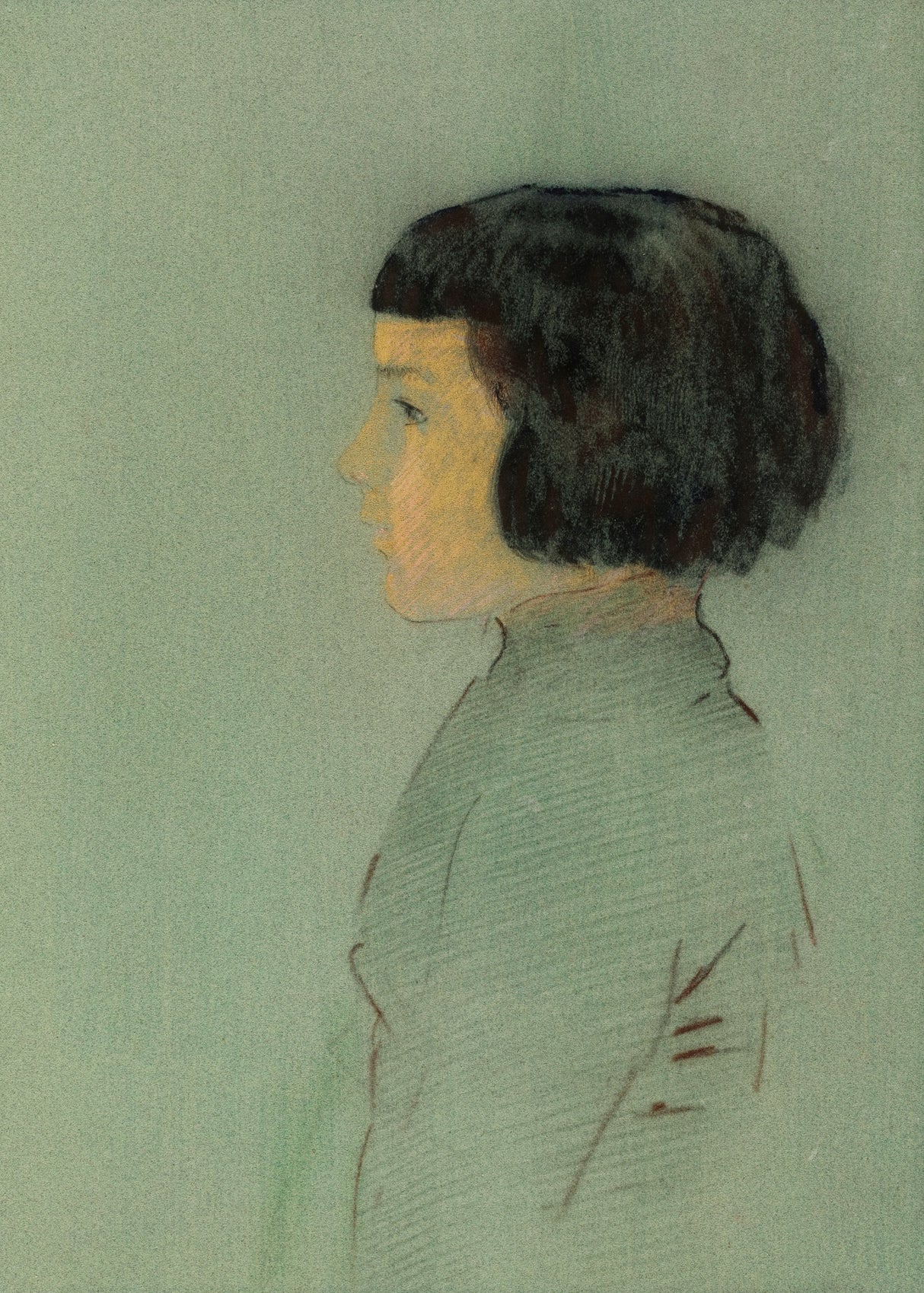 Young Woman In Profile Poster och Canvastavla