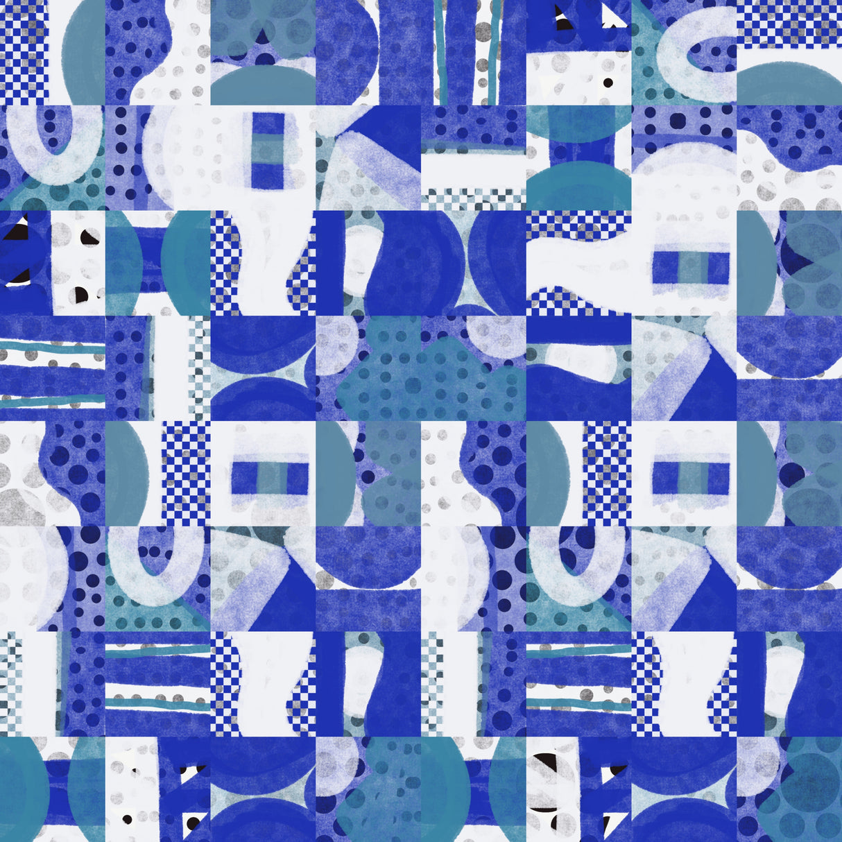 Mid Century Grid Pattern Five Poster och Canvastavla