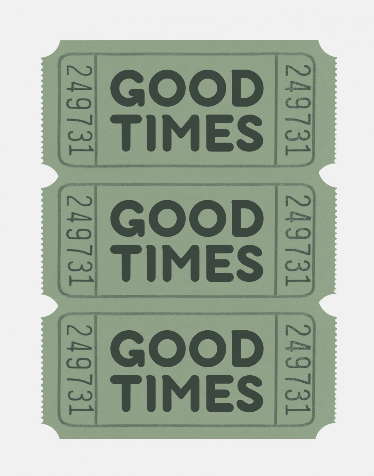 11x14 Sage Green Good Times Tickets Poster och Canvastavla