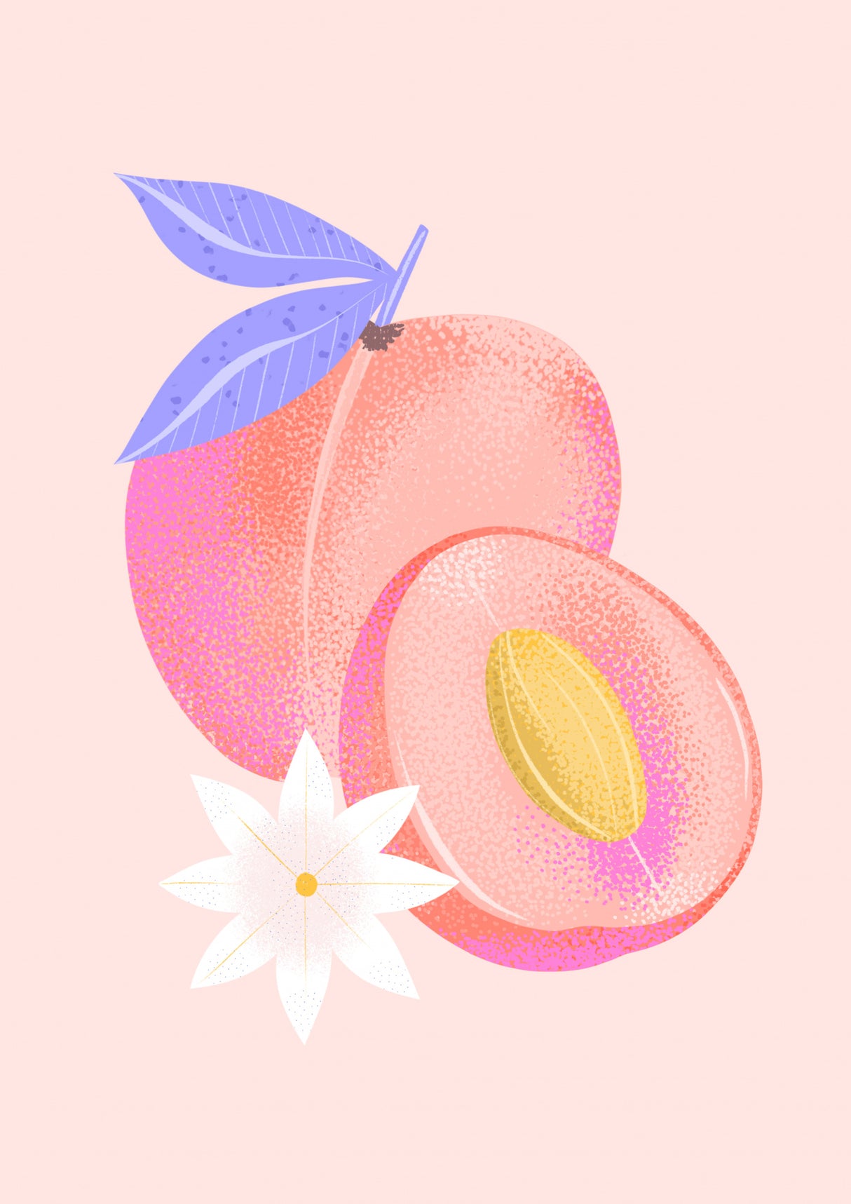 Textured Peach Poster och Canvastavla