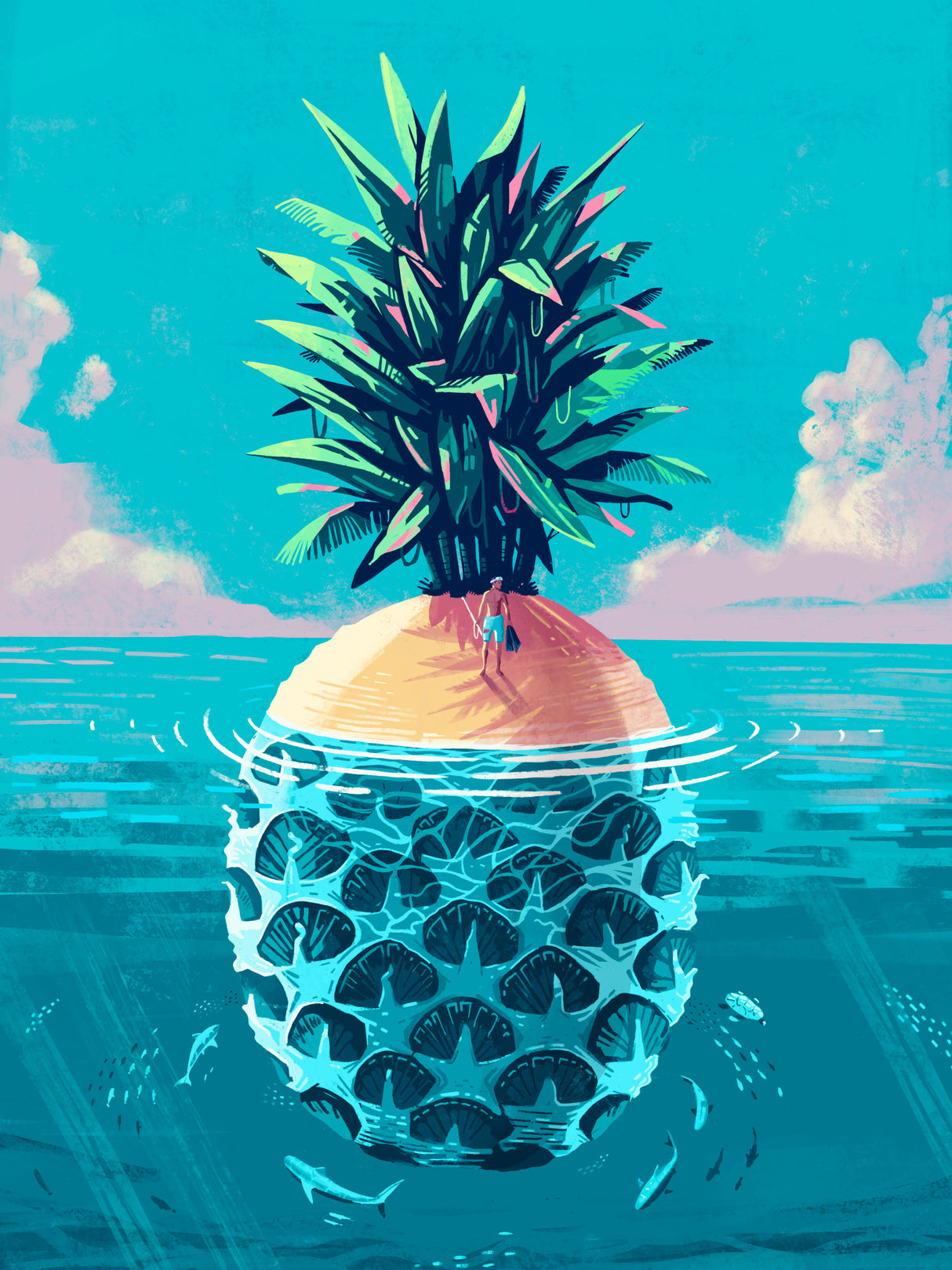 Stranded On Pineapple Island Poster och Canvastavla