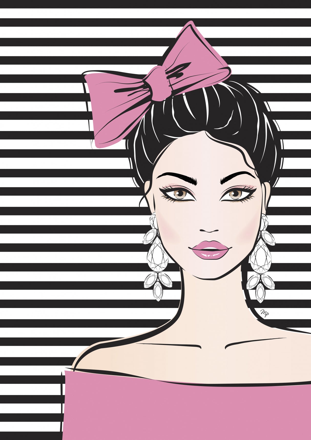 Bow Girl Poster och Canvastavla