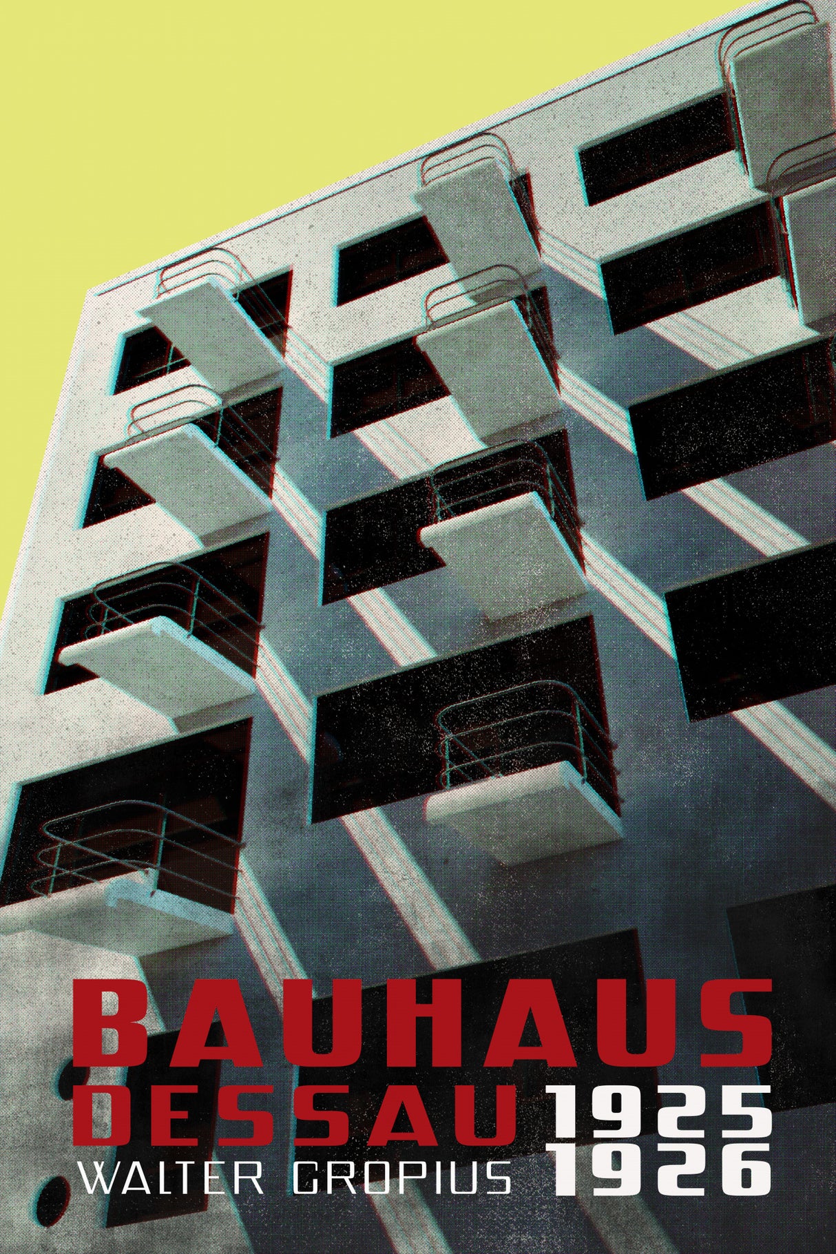 Bauhaus Dessau architecture in vintage magazine style VIII Poster och Canvastavla