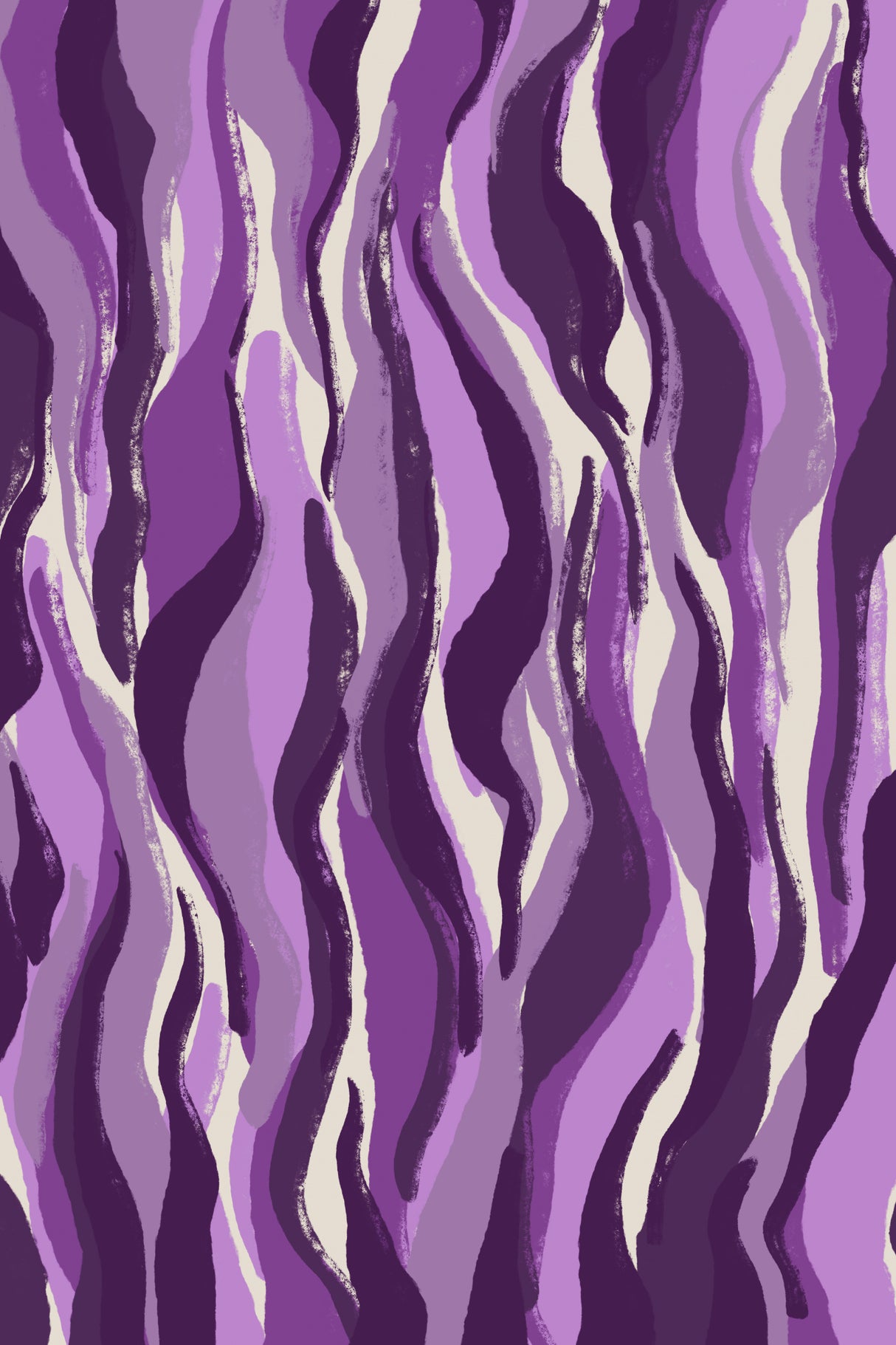 Purple Tiger Pattern Poster och Canvastavla