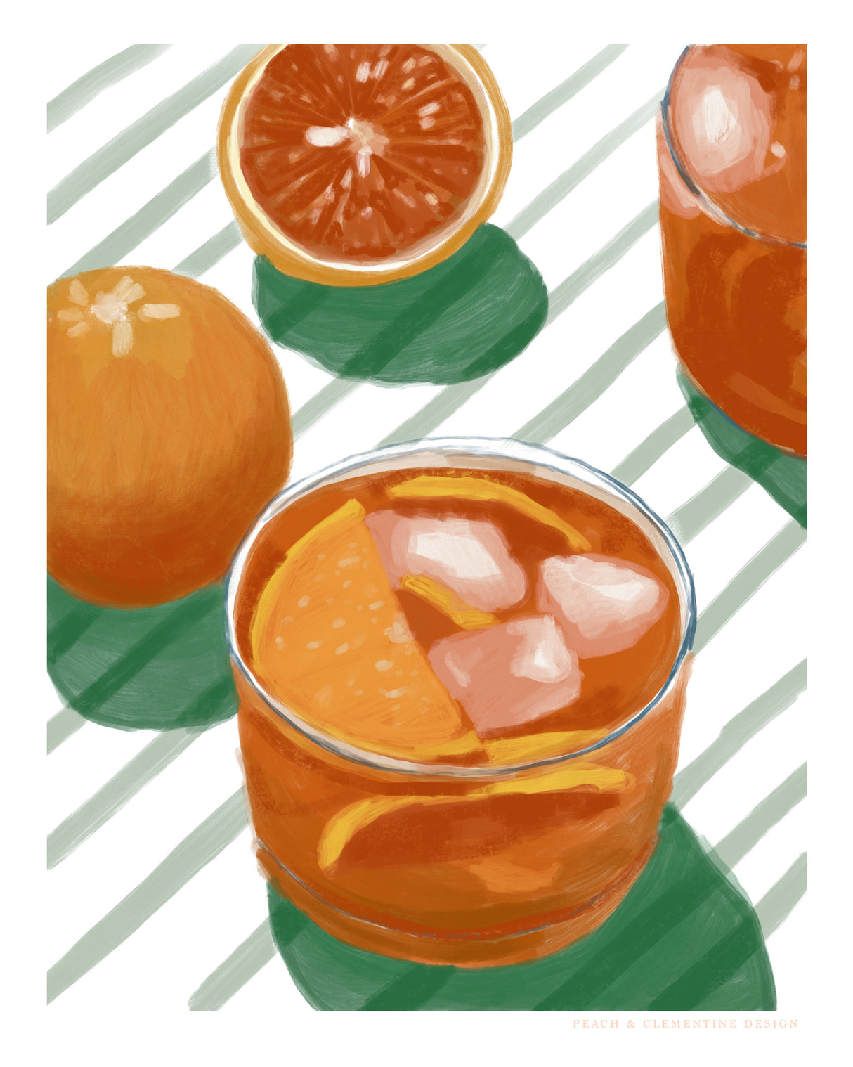 Pandc Cocktailandstripes Copy 2 Poster och Canvastavla