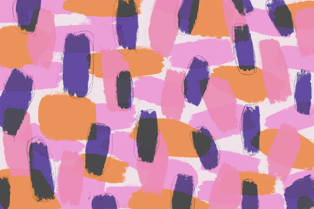 Layered Purple Strokes Pattern Poster och Canvastavla