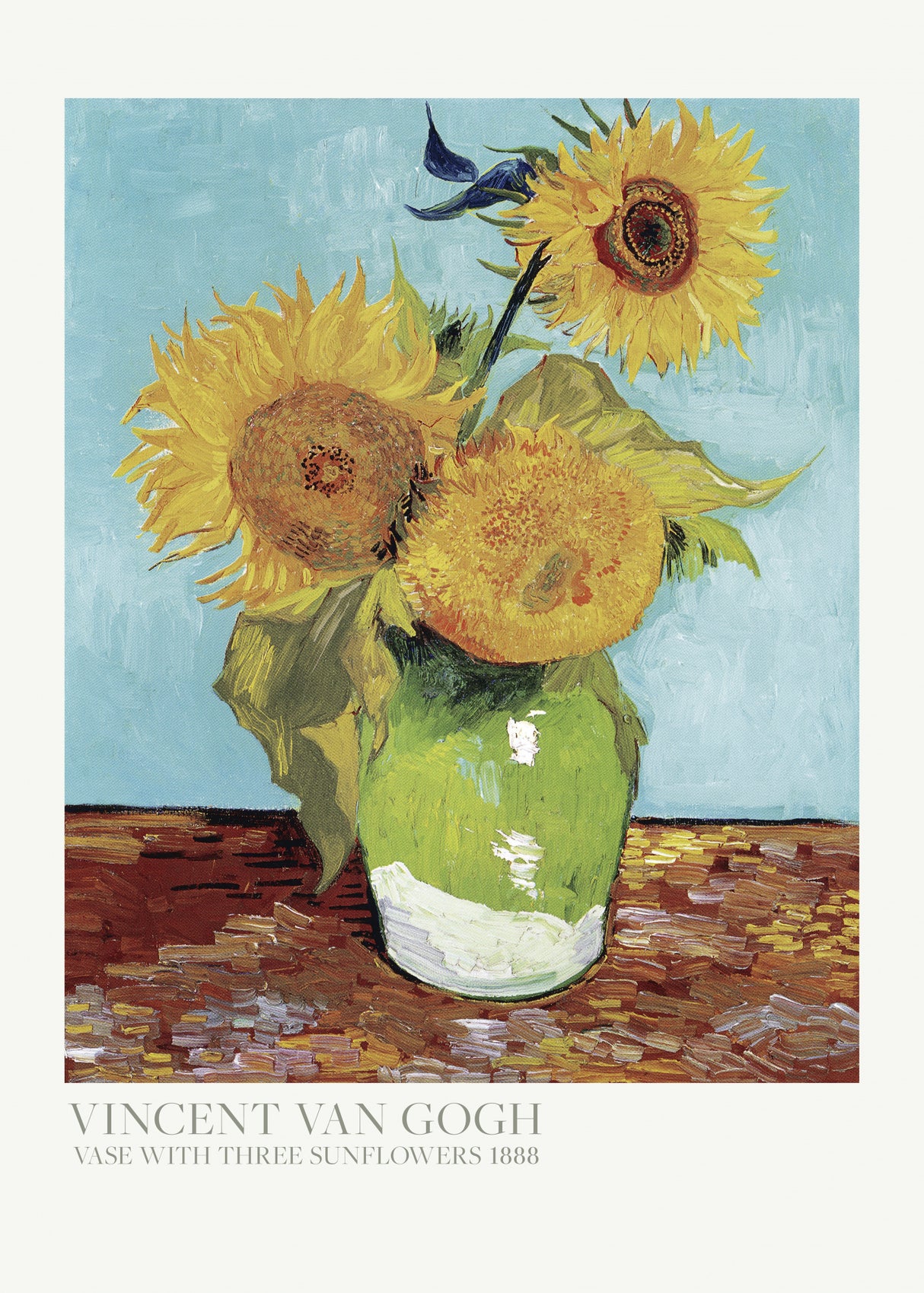 Vase With Three Sunflowers Poster och Canvastavla