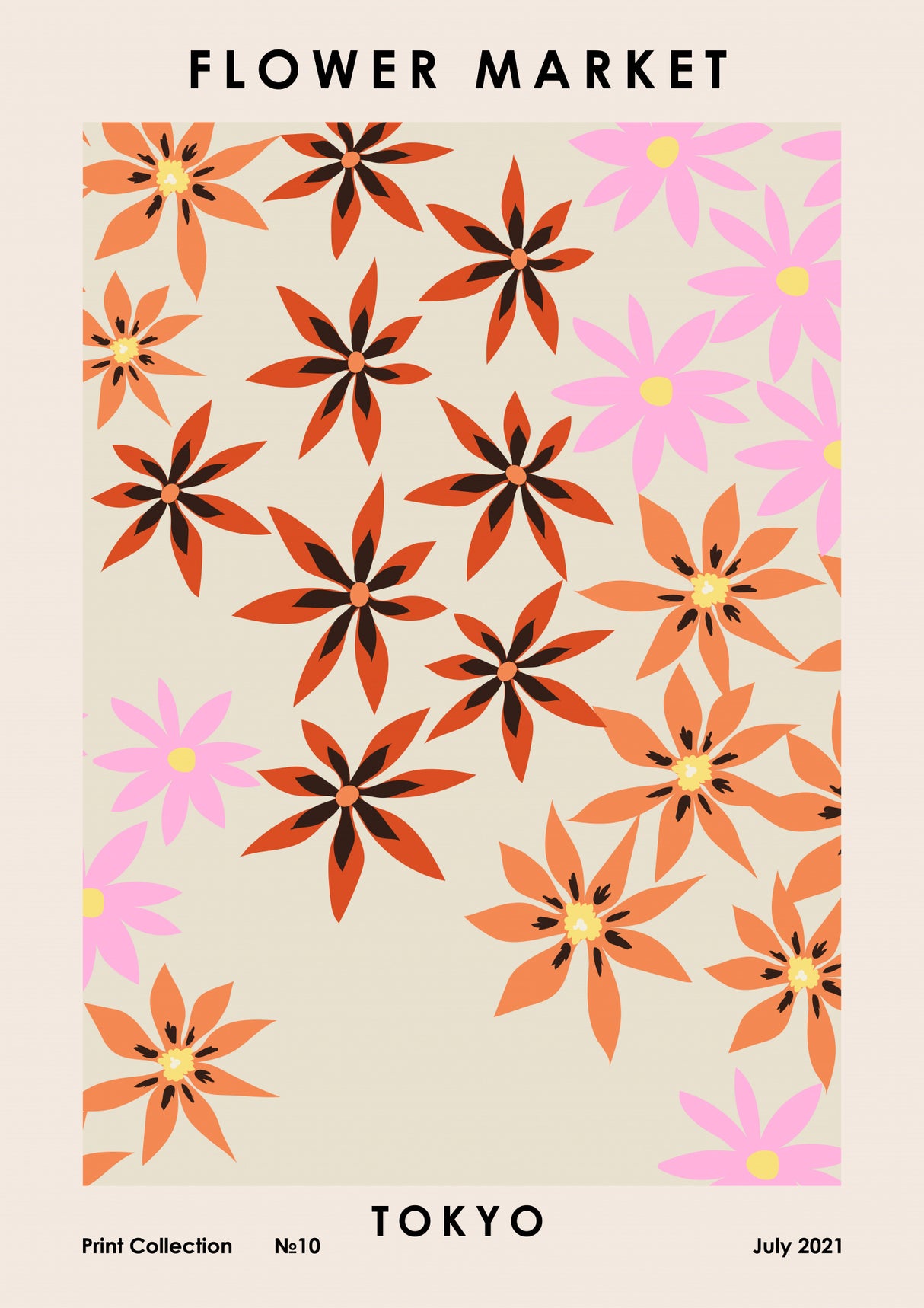 Flower Market Tokyo Poster och Canvastavla