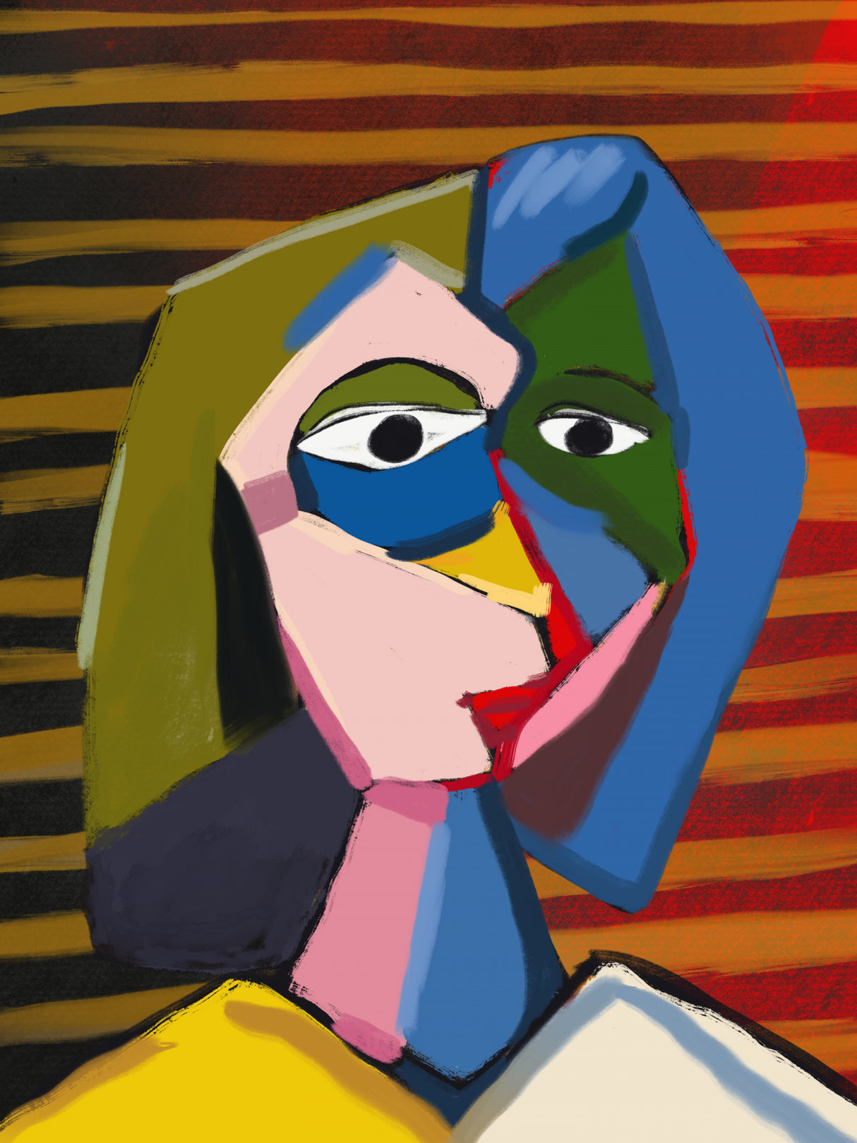 Potrait inspired by picasso Poster och Canvastavla