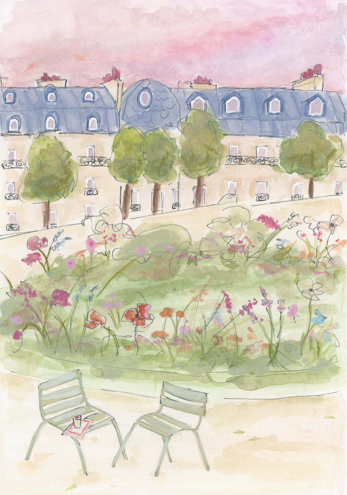 Parisian Garden 70x100 Poster och Canvastavla