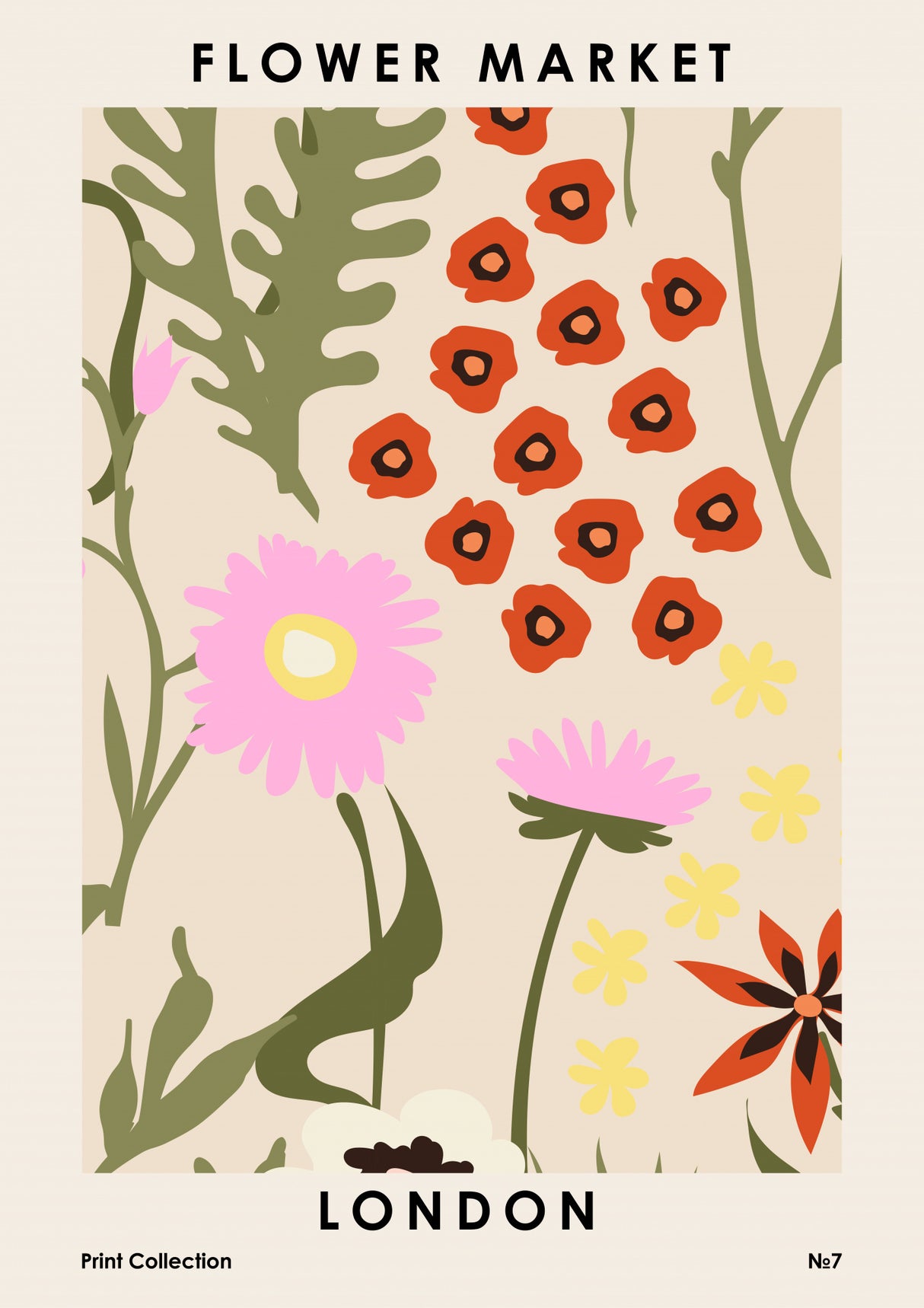 Flower Market London Poster och Canvastavla