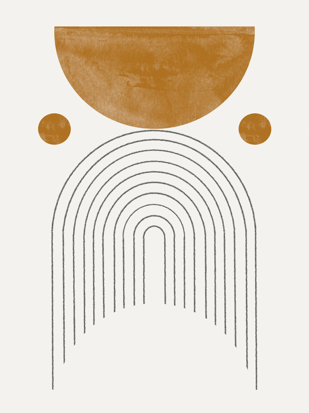 Mid Century Modern / Soft Brown Watercolor Balance Poster och Canvastavla