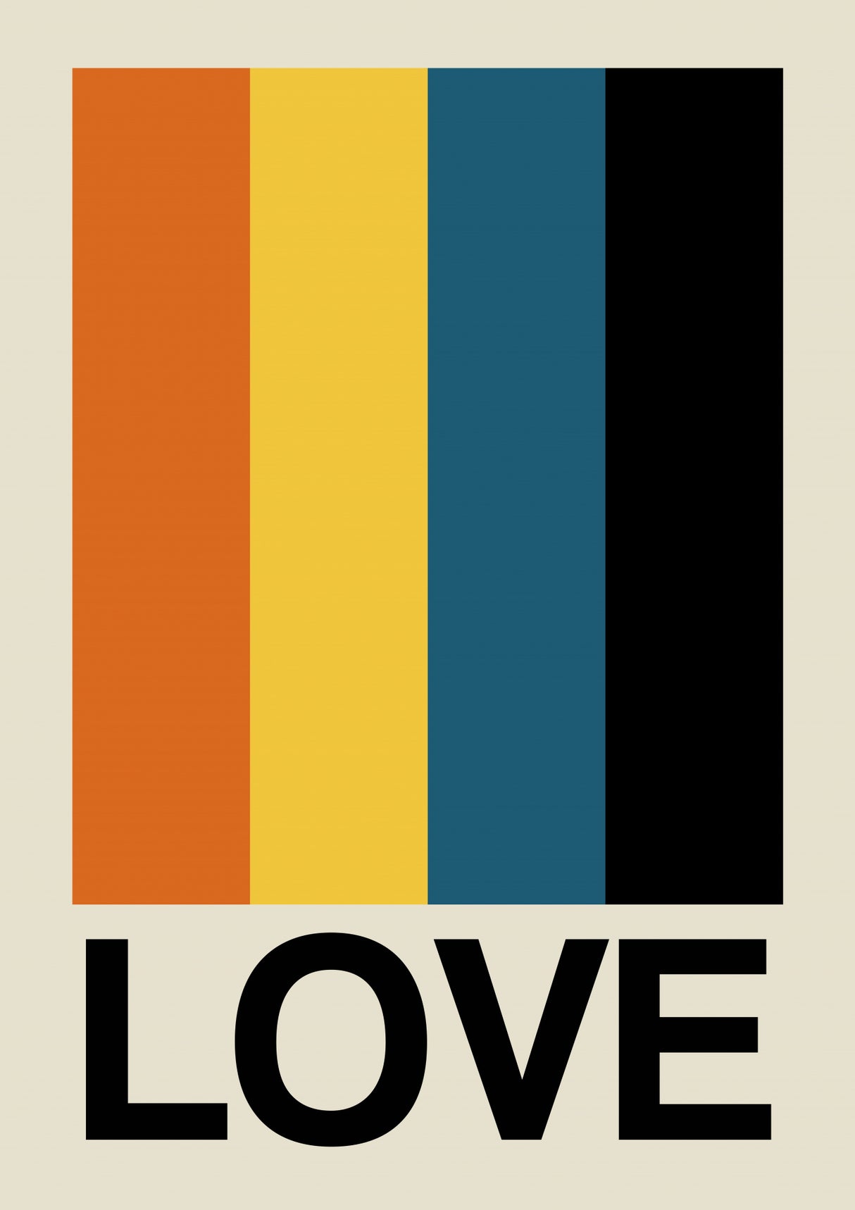 Retro Stripe LOVE Sundaze Poster och Canvastavla