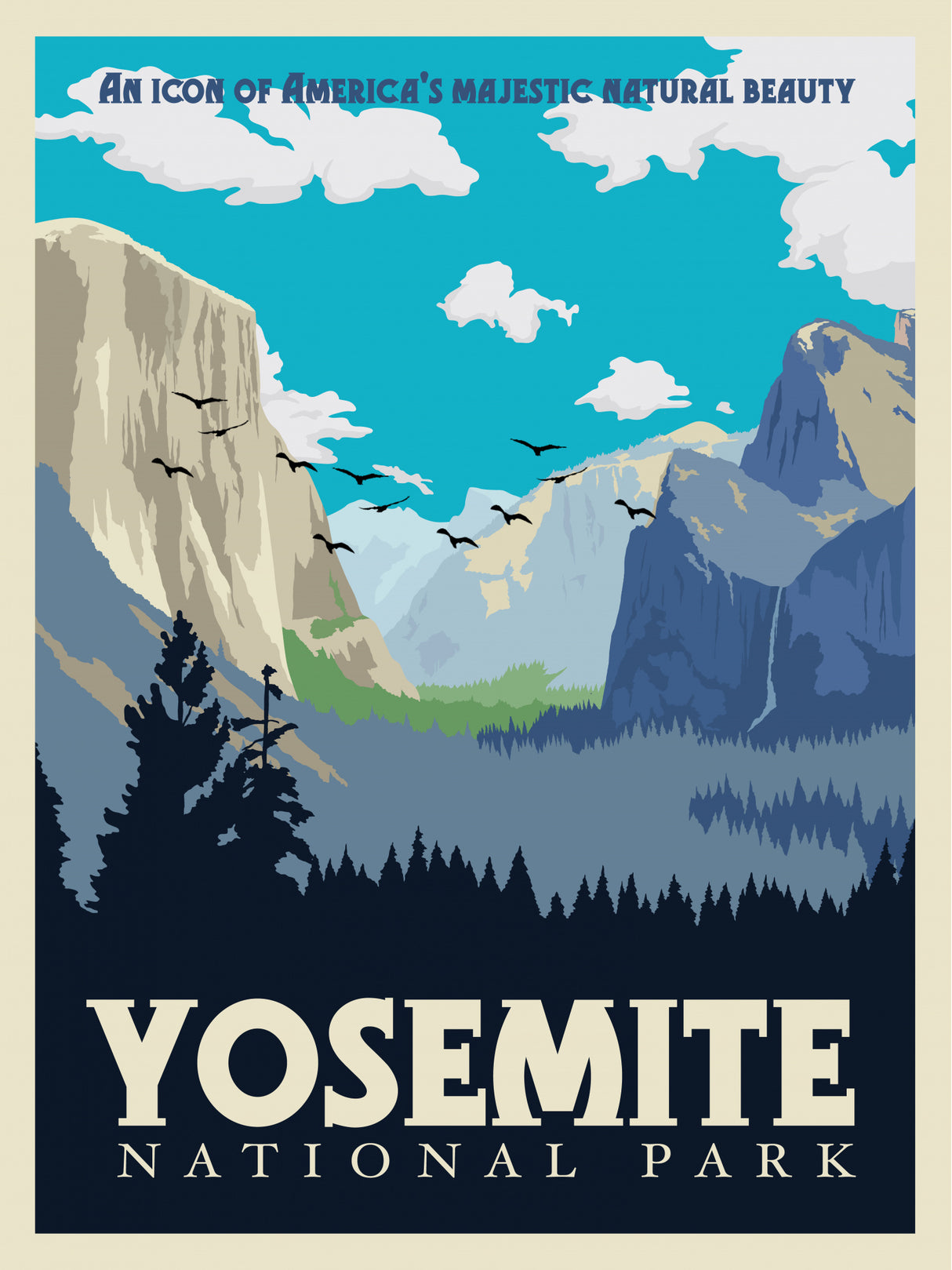 Yosemite National Park Travel Print Poster och Canvastavla