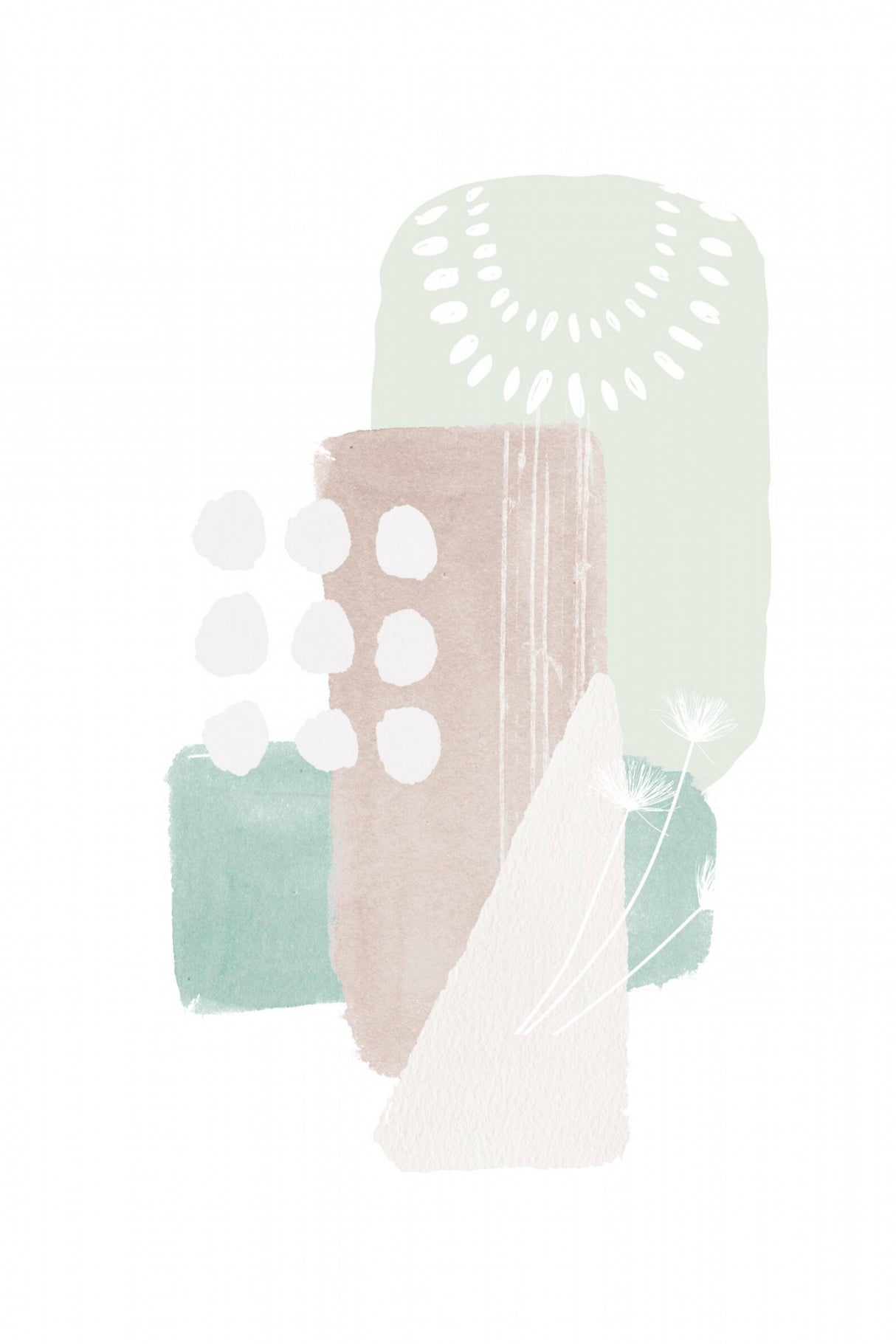 Pastel Green Shapes Poster och Canvastavla