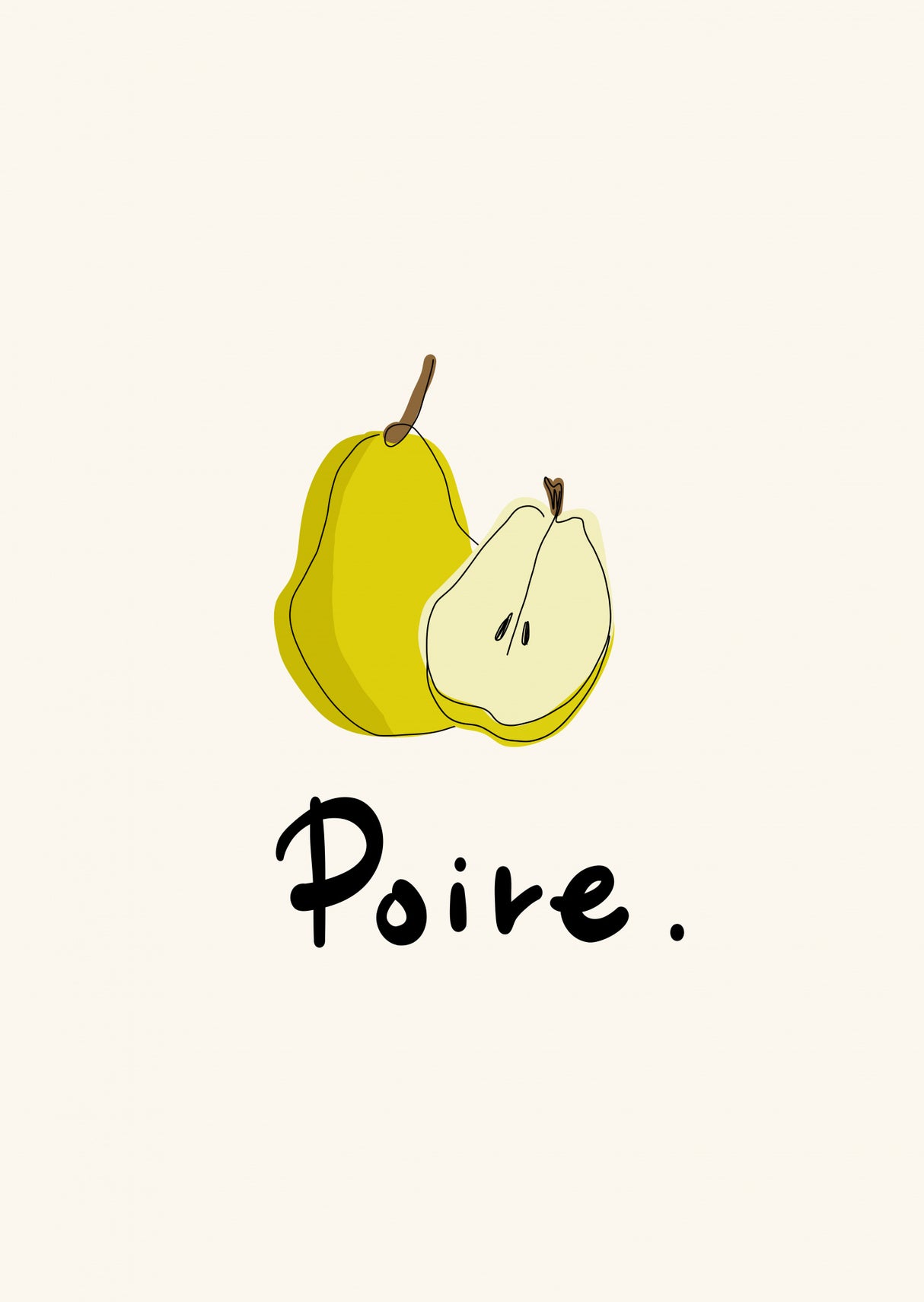 Modern French Fruits Collection "Pear / Poire" Poster och Canvastavla