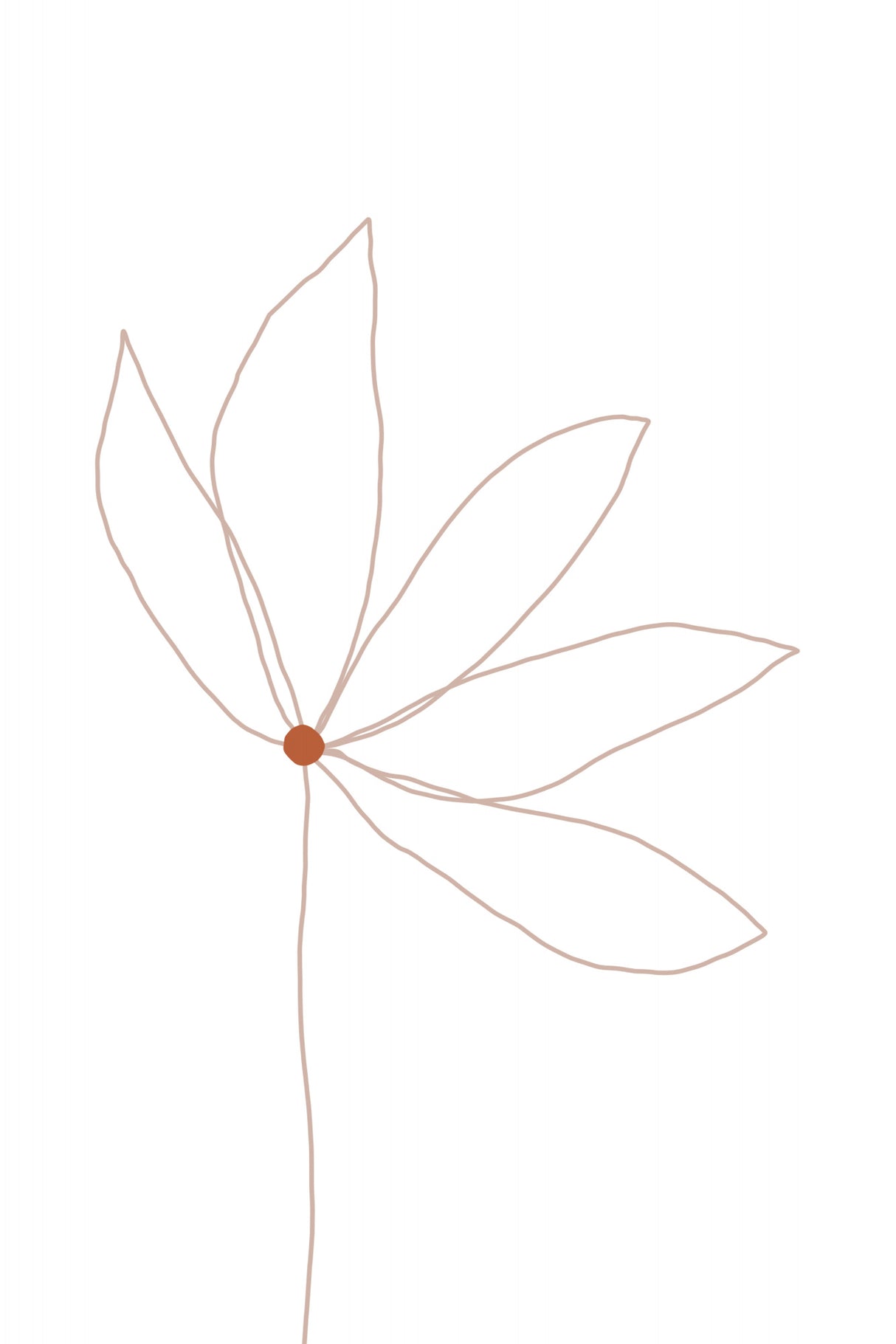 Minimal Flower Poster och Canvastavla