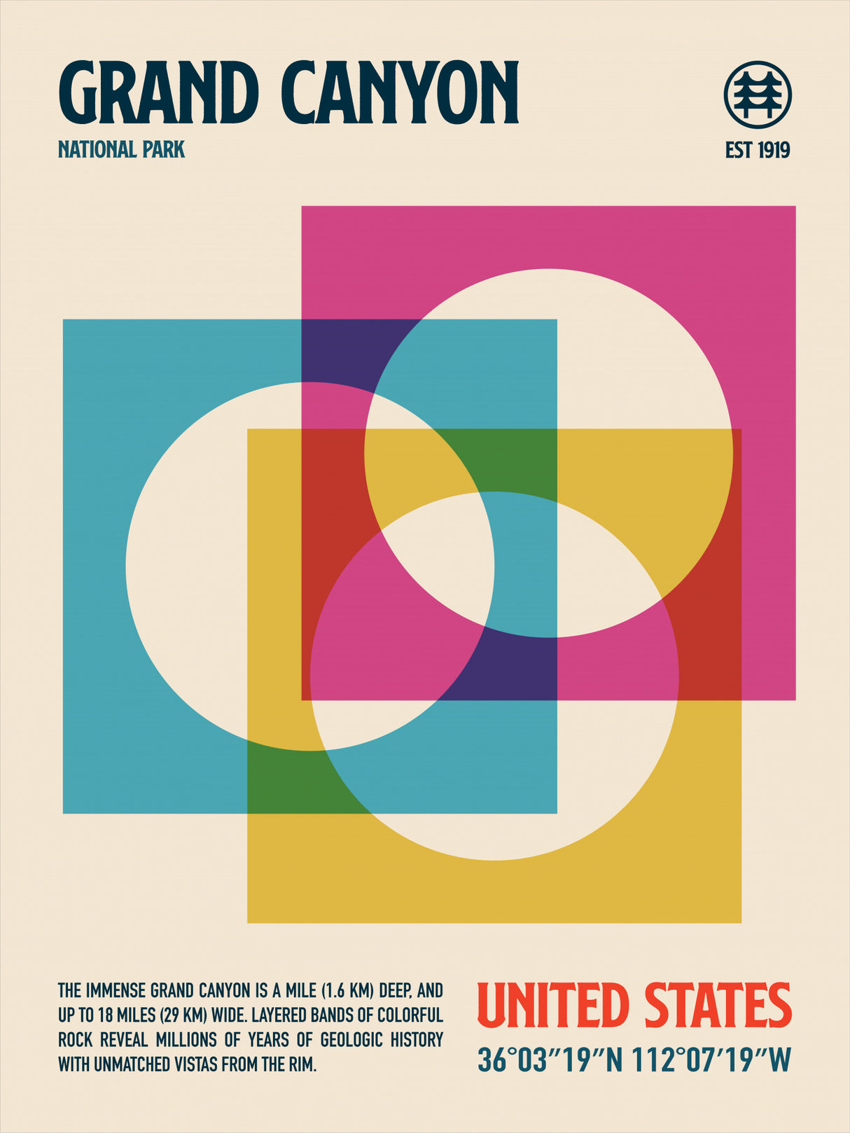 Grand Canyon National Park Travel Poster Poster och Canvastavla