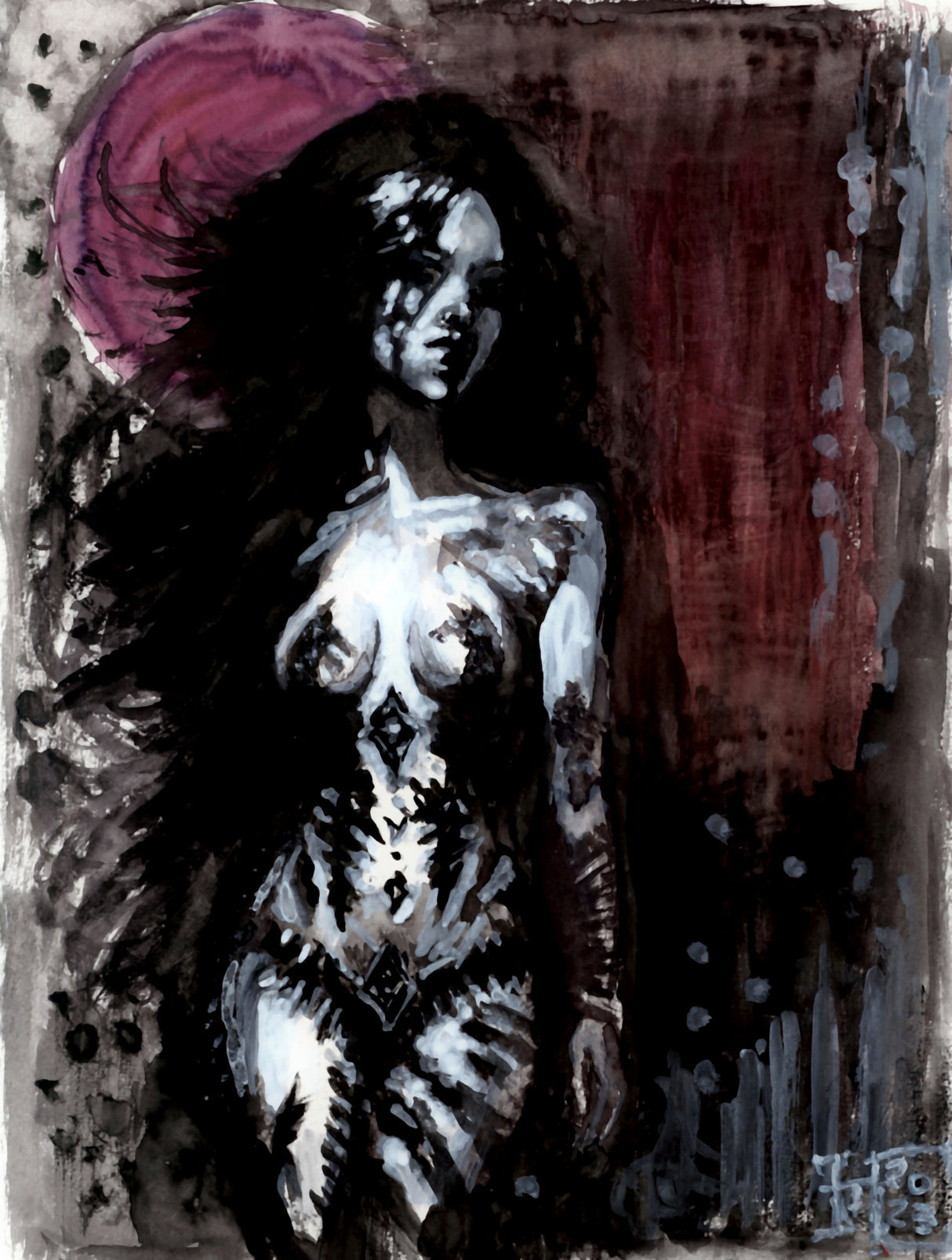 Purple Moon Poster och Canvastavla