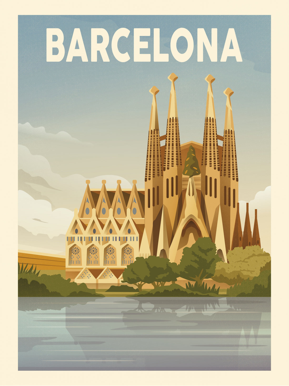Barcelona Travel Print Poster och Canvastavla