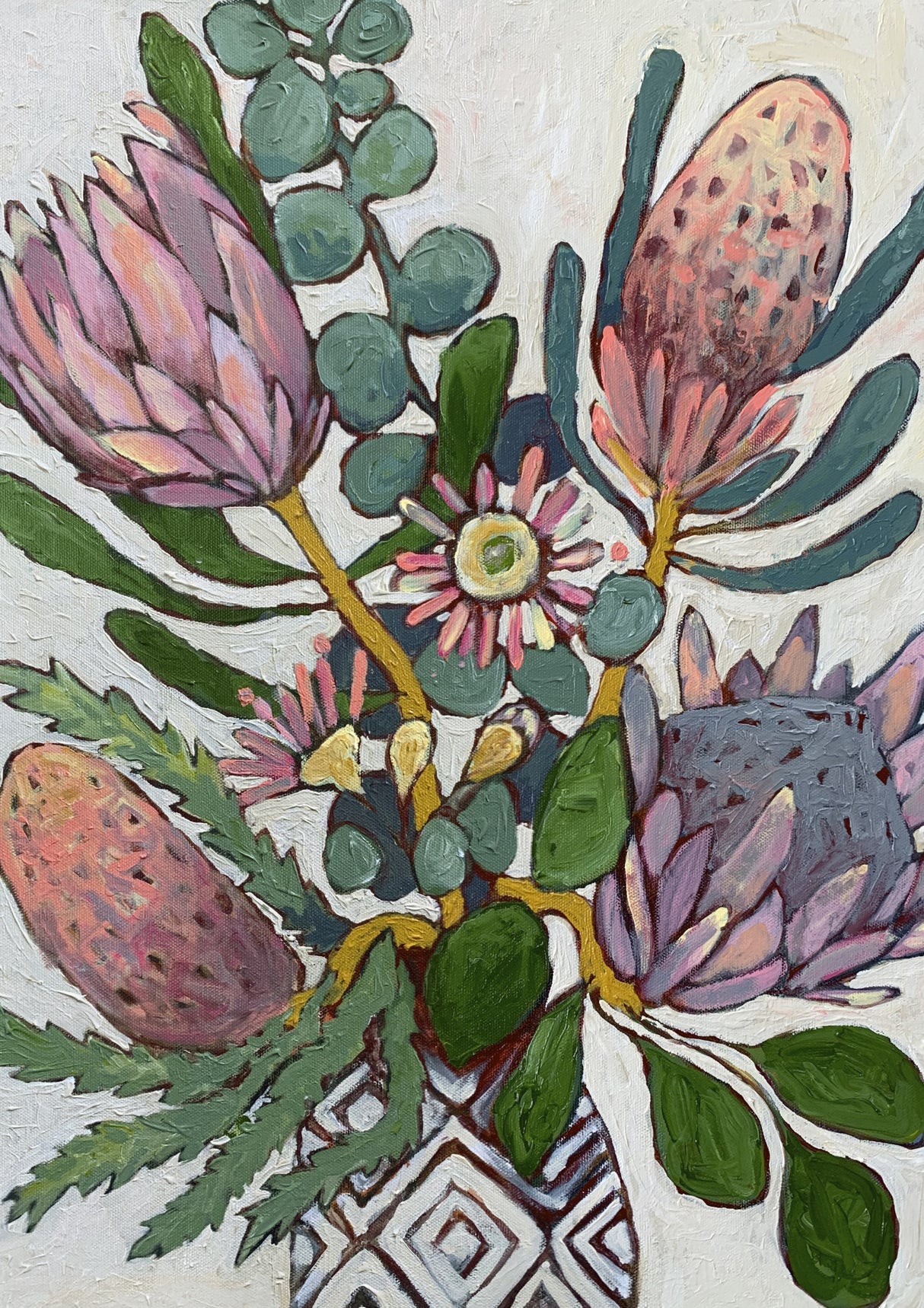 04 Protea Painting Lilaxlola Papersize Poster och Canvastavla