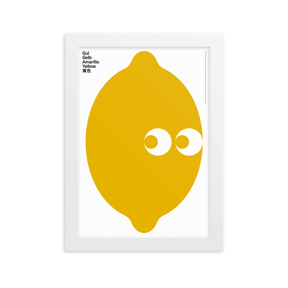 Framed Yellow Lemon Poster