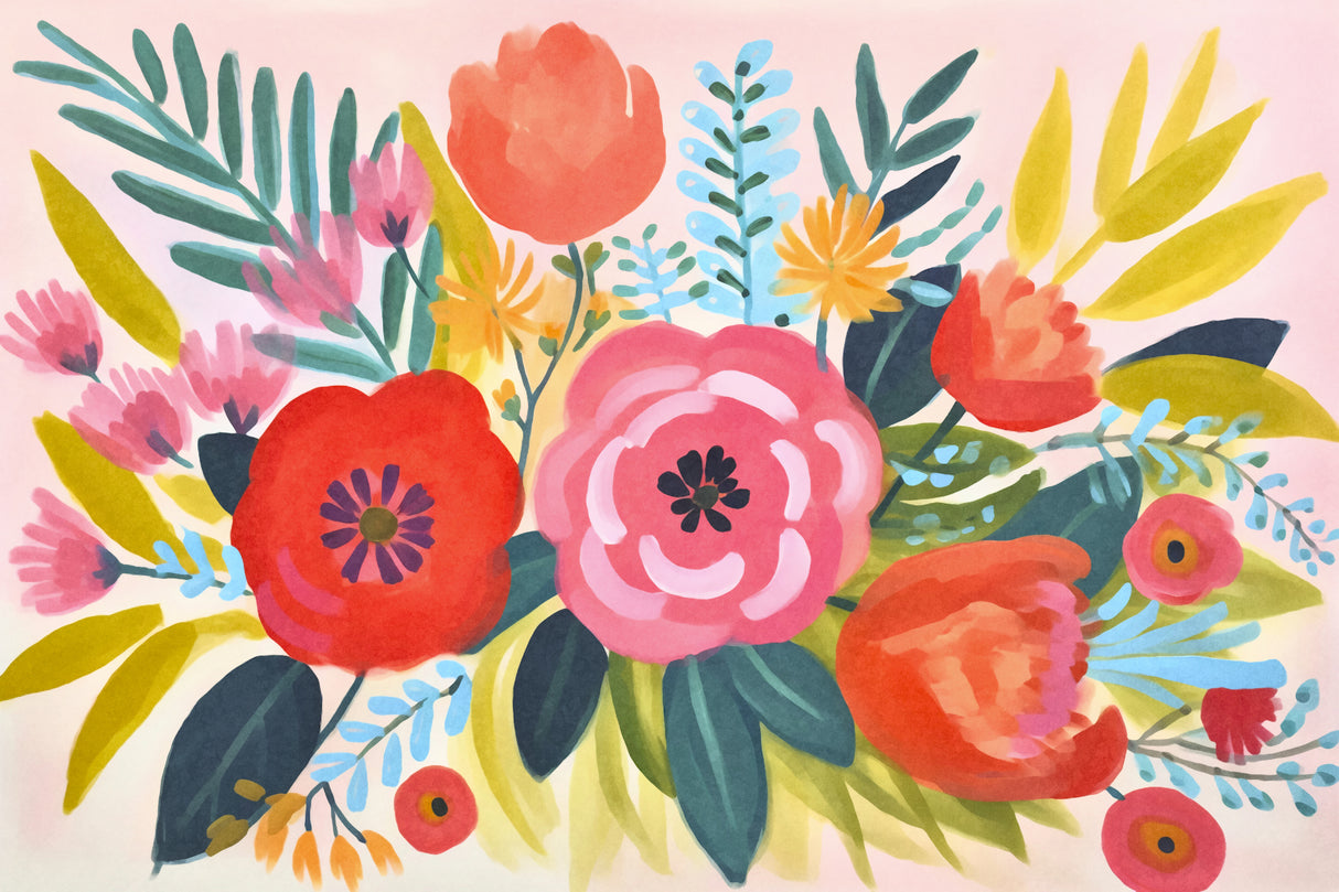 Whimsy Spring Garden Poster och Canvastavla